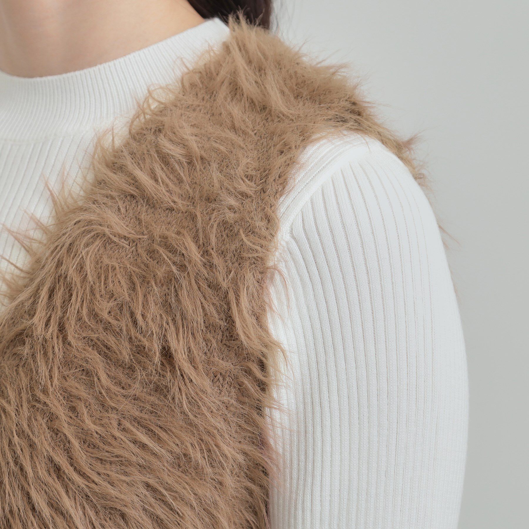 SHOO･LA･RUE「【S-LL/2点セット】着るだけでコーデが決まる フェザーニットベスト&times;リブニット」|その他|