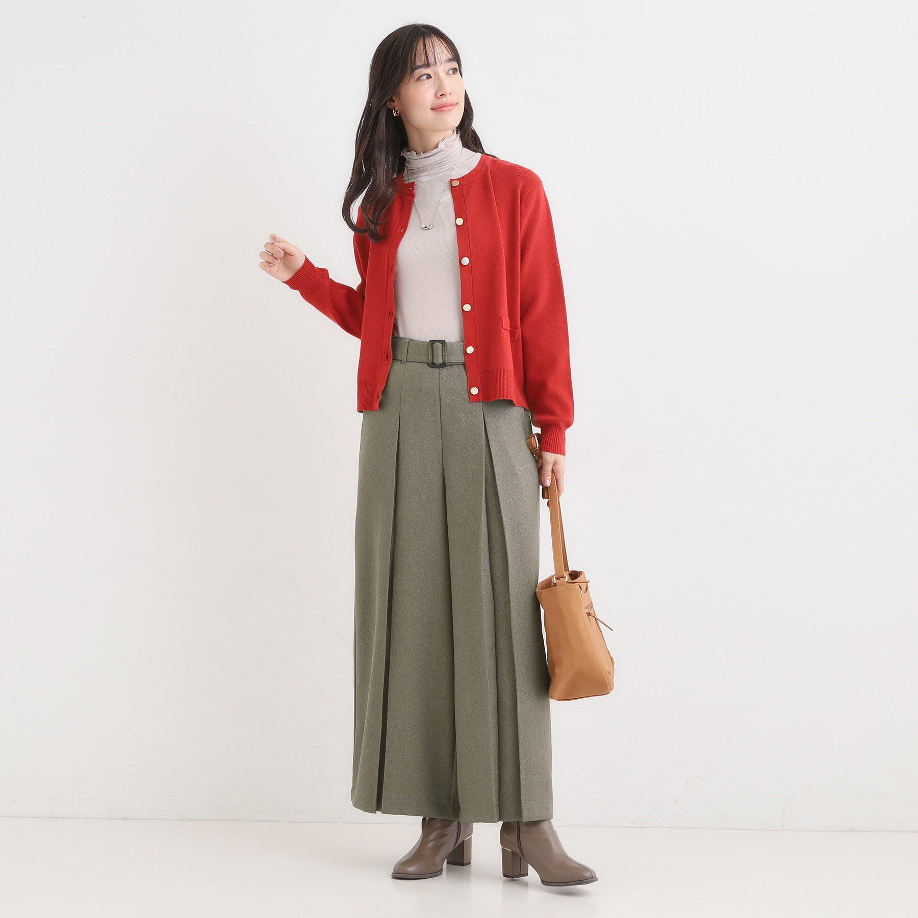 SHOO･LA･RUE「【着丈選べる/S-LL】大人のきれいめスタイルに ベルト付きワイドパンツ」|その他|