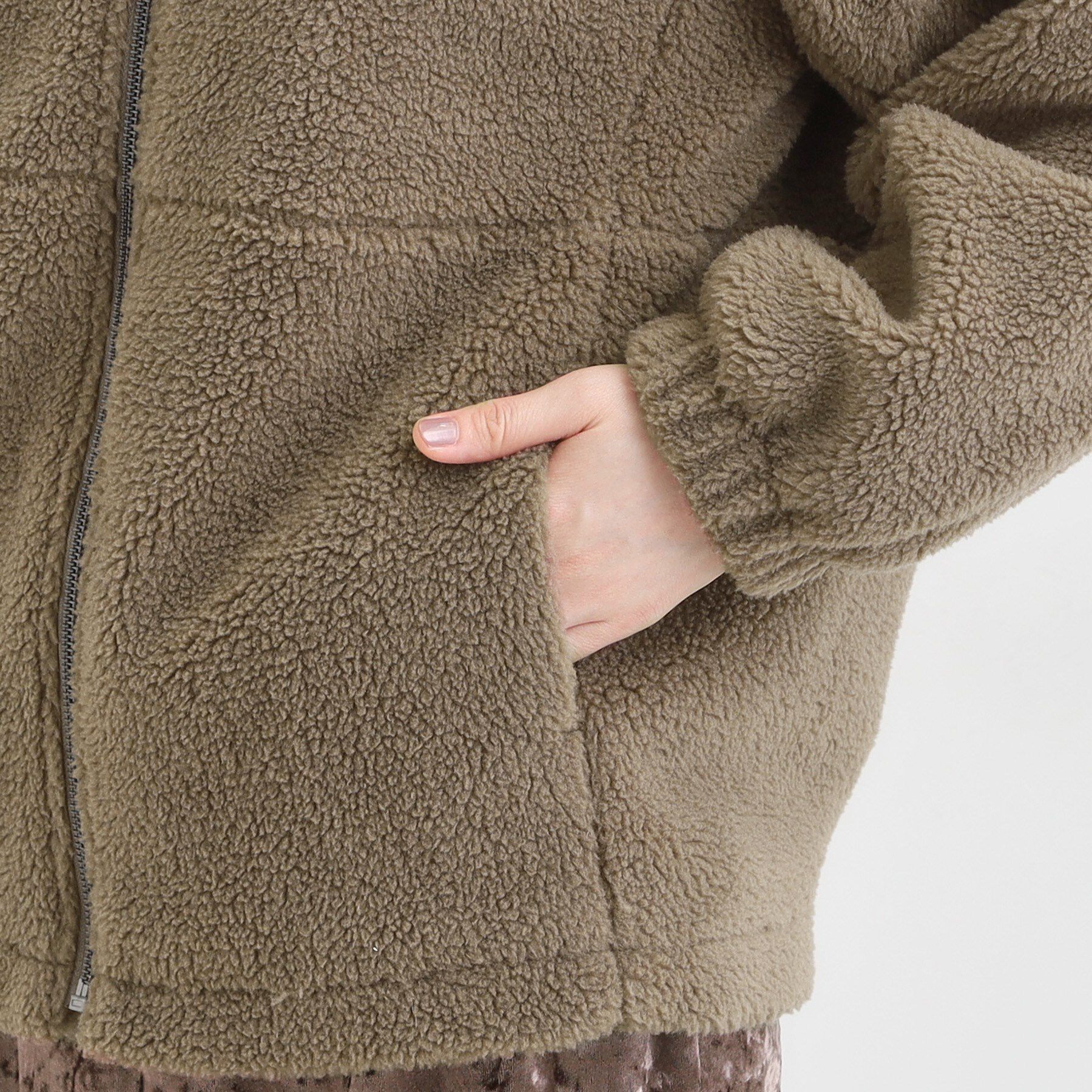 SHOO･LA･RUE「【洗濯機可】即サマになる ノーカラー ボアブルゾン」|ブルゾン・スタジャン|