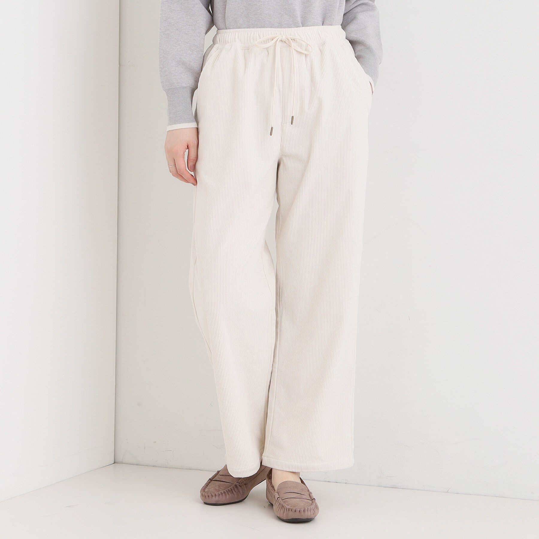 SHOO･LA･RUE「【S-LL/洗濯機可/裏起毛】あったかコーデュロイ ワイドパンツ」|その他|