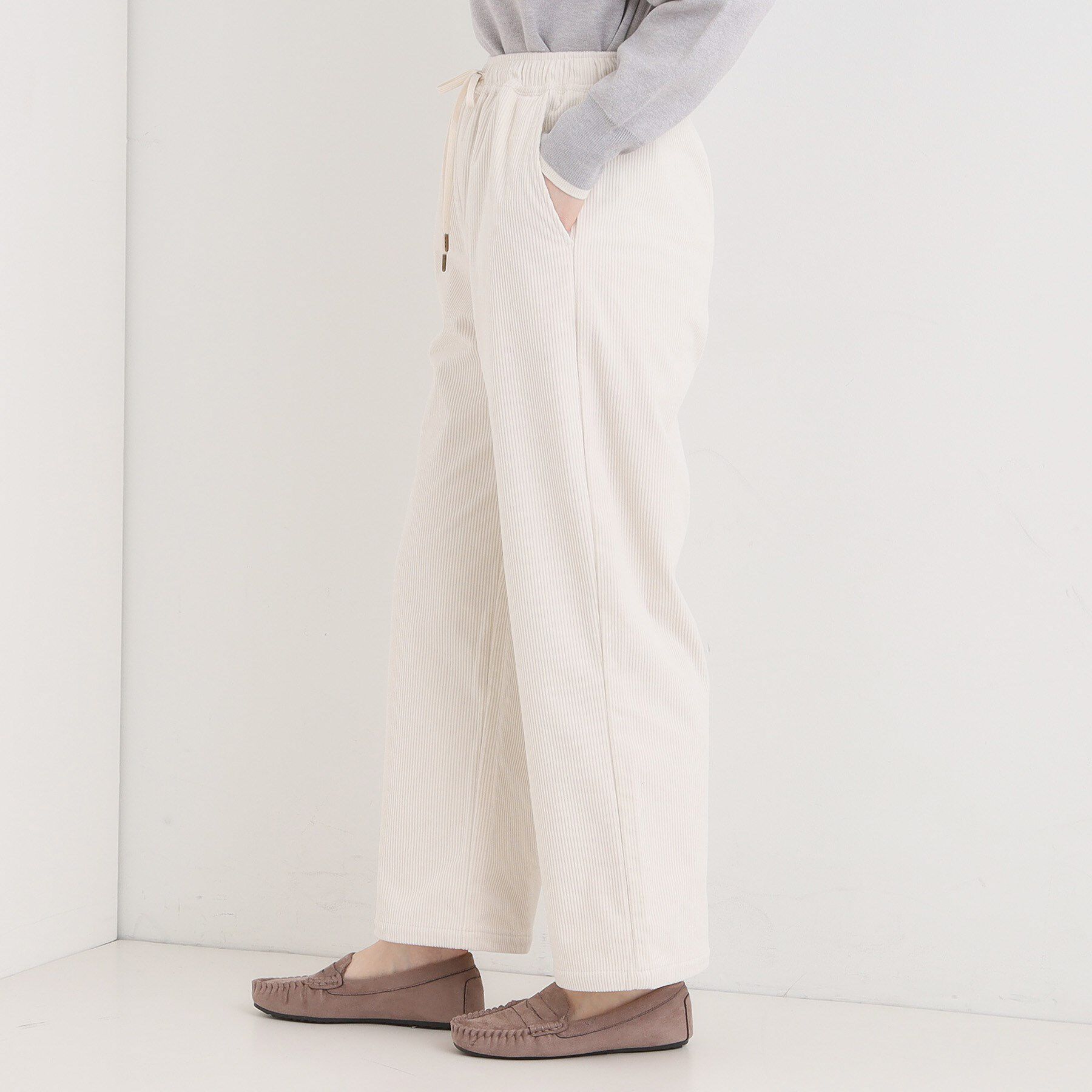 SHOO･LA･RUE「【S-LL/洗濯機可/裏起毛】あったかコーデュロイ ワイドパンツ」|その他|