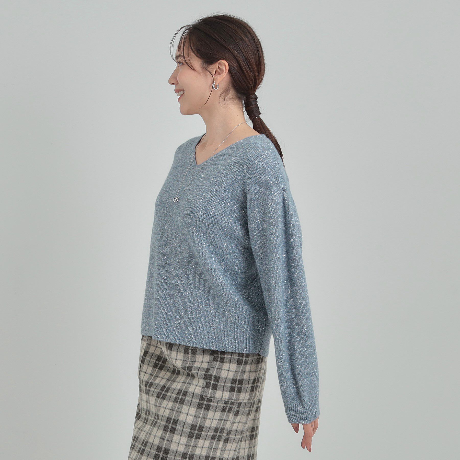 SHOO･LA･RUE「【S-LL】きらっと華やぐ　大人のスパンコールニット」|ニット・セーター|