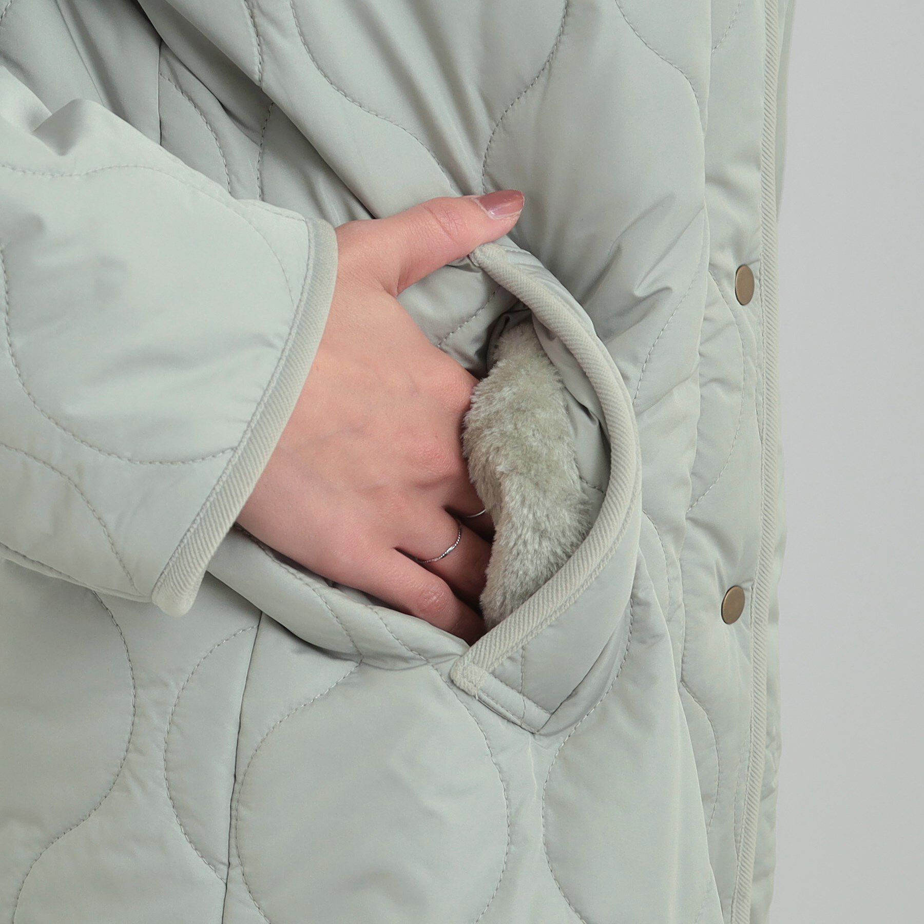 SHOO･LA･RUE「【撥水/フード取り外し可】冬に嬉しいこだわり満載 ひょうたん柄キルトコート」|その他|