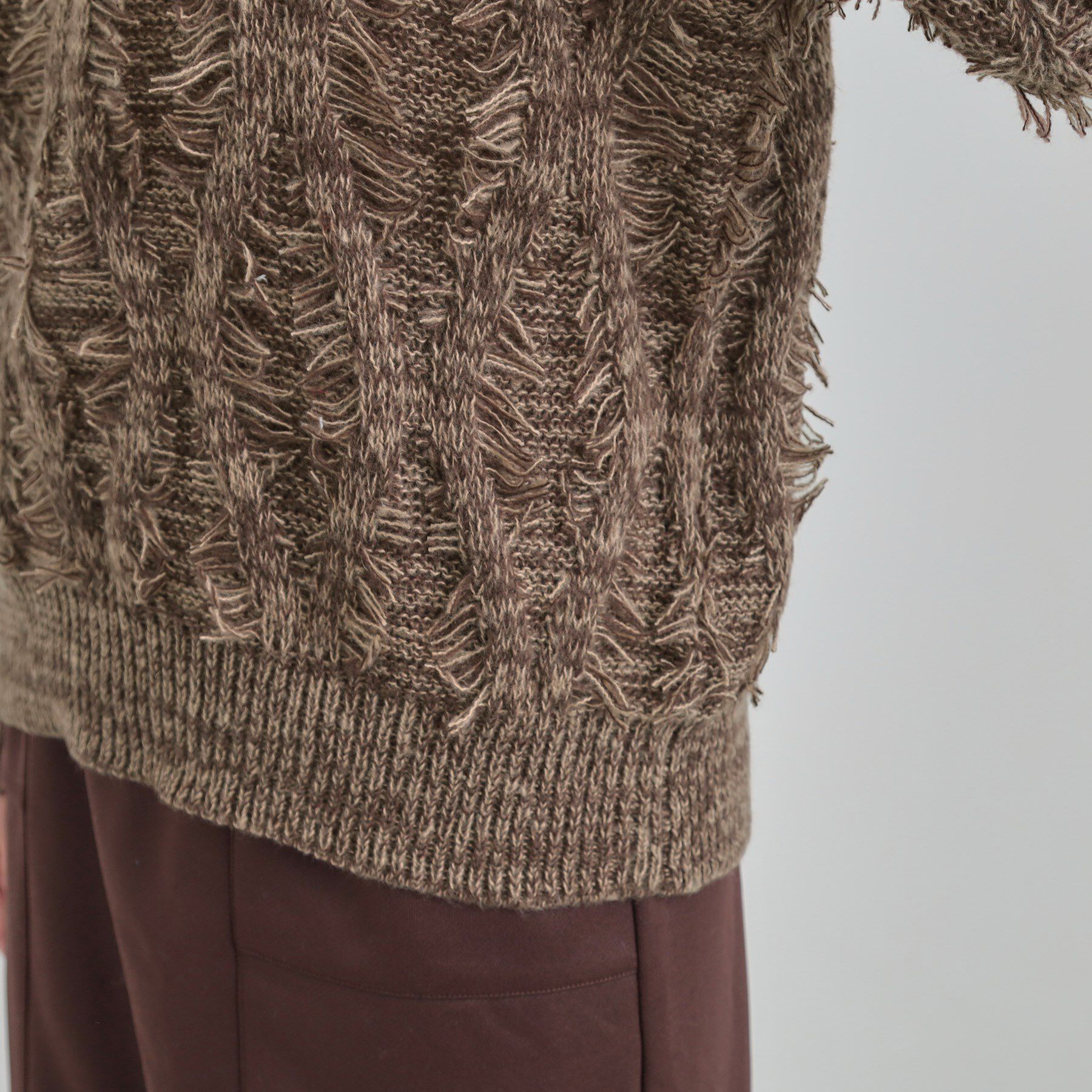 SHOO･LA･RUE「【S-LL】大人も着やすいシックなカラー 主役級フリンジニット」|ニット・セーター|