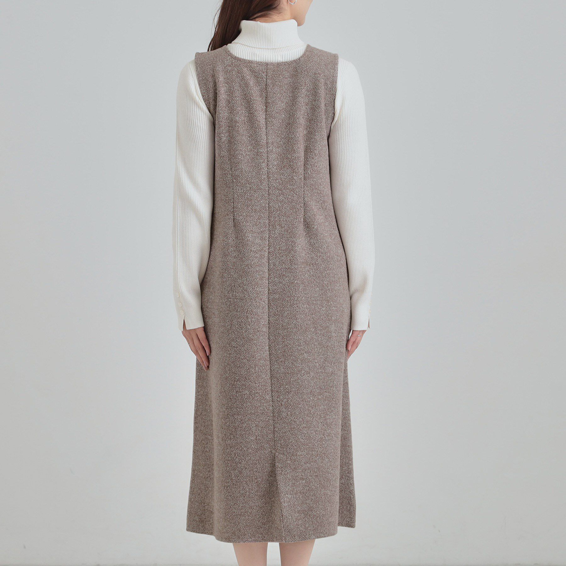 SHOO･LA･RUE「【S-LL】甘すぎない大人のツイード調ジャンスカ」|ワンピース|