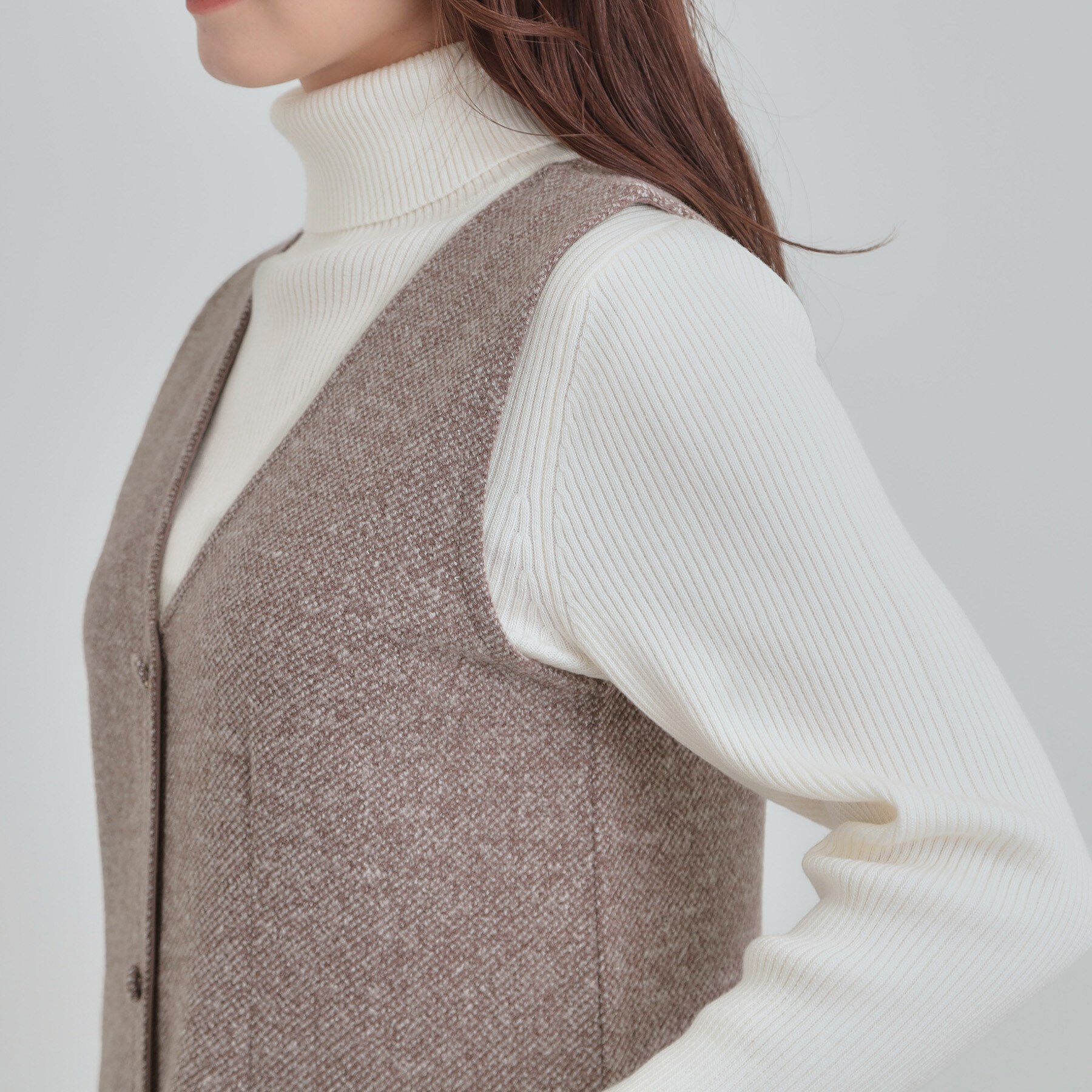 SHOO･LA･RUE「【S-LL】甘すぎない大人のツイード調ジャンスカ」|ワンピース|