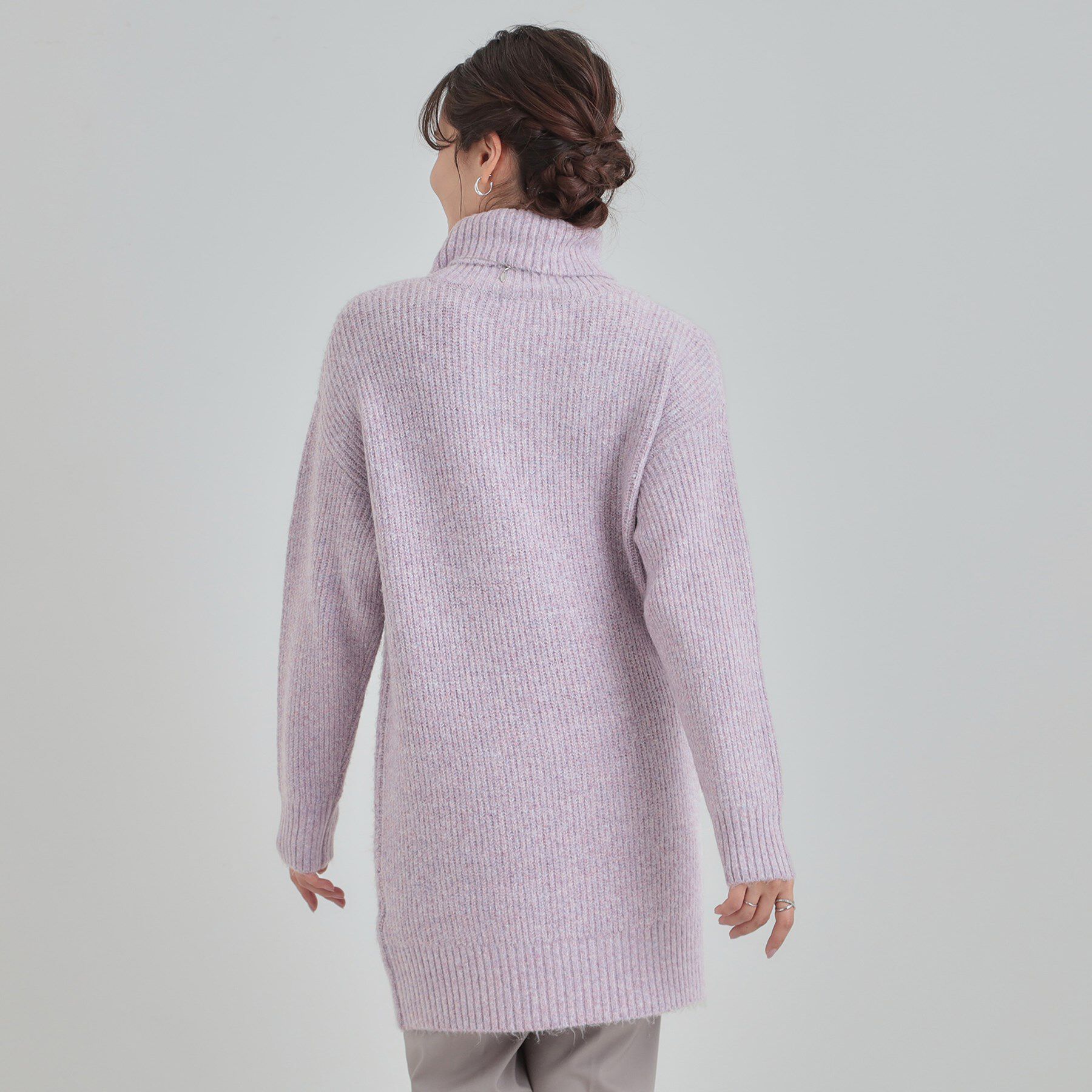 SHOO･LA･RUE「【洗濯機可/S-LL/体型カバー】女性らしい美シルエット チュニックニットワンピース」|ニット・セーター|