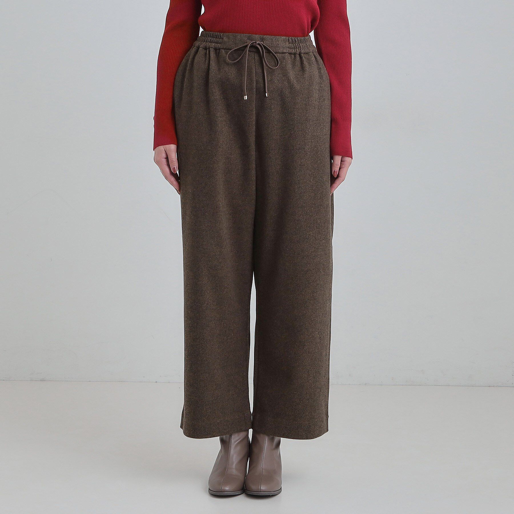 SHOO･LA･RUE「【洗濯機可/S-LL/あったか】ラフ過ぎない 大人のイージーワイドパンツ」|その他|