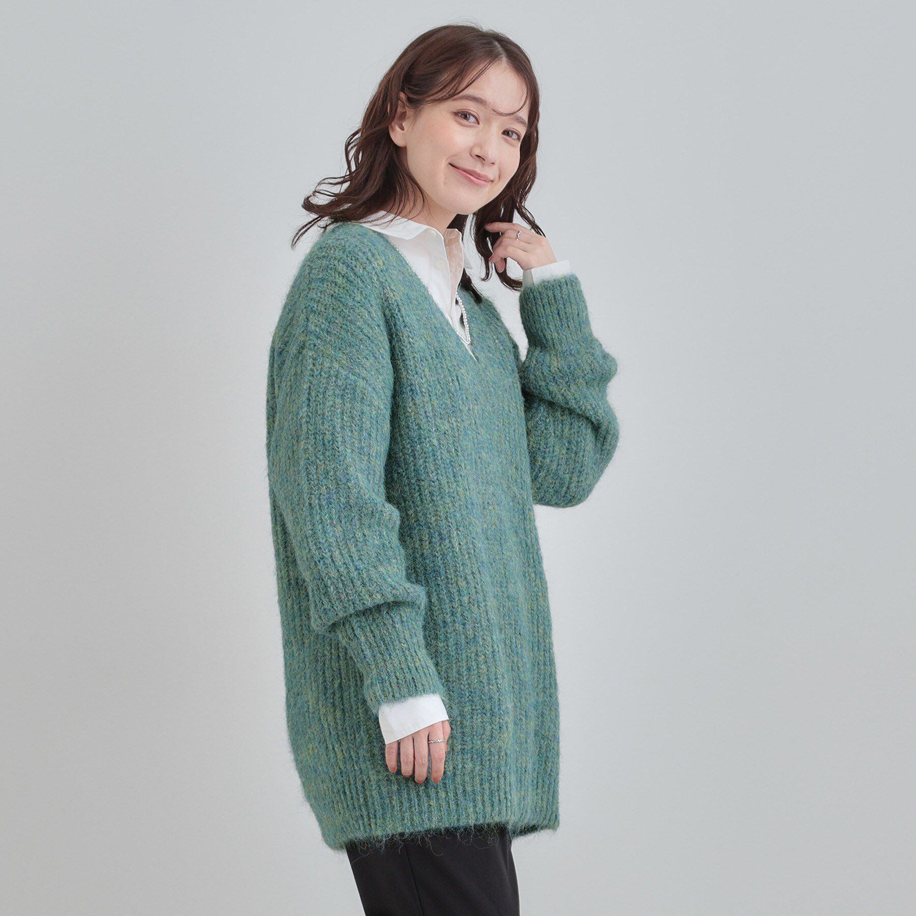 SHOO･LA･RUE「ふわふわタッチ Vネックニットチュニック」|チュニック|