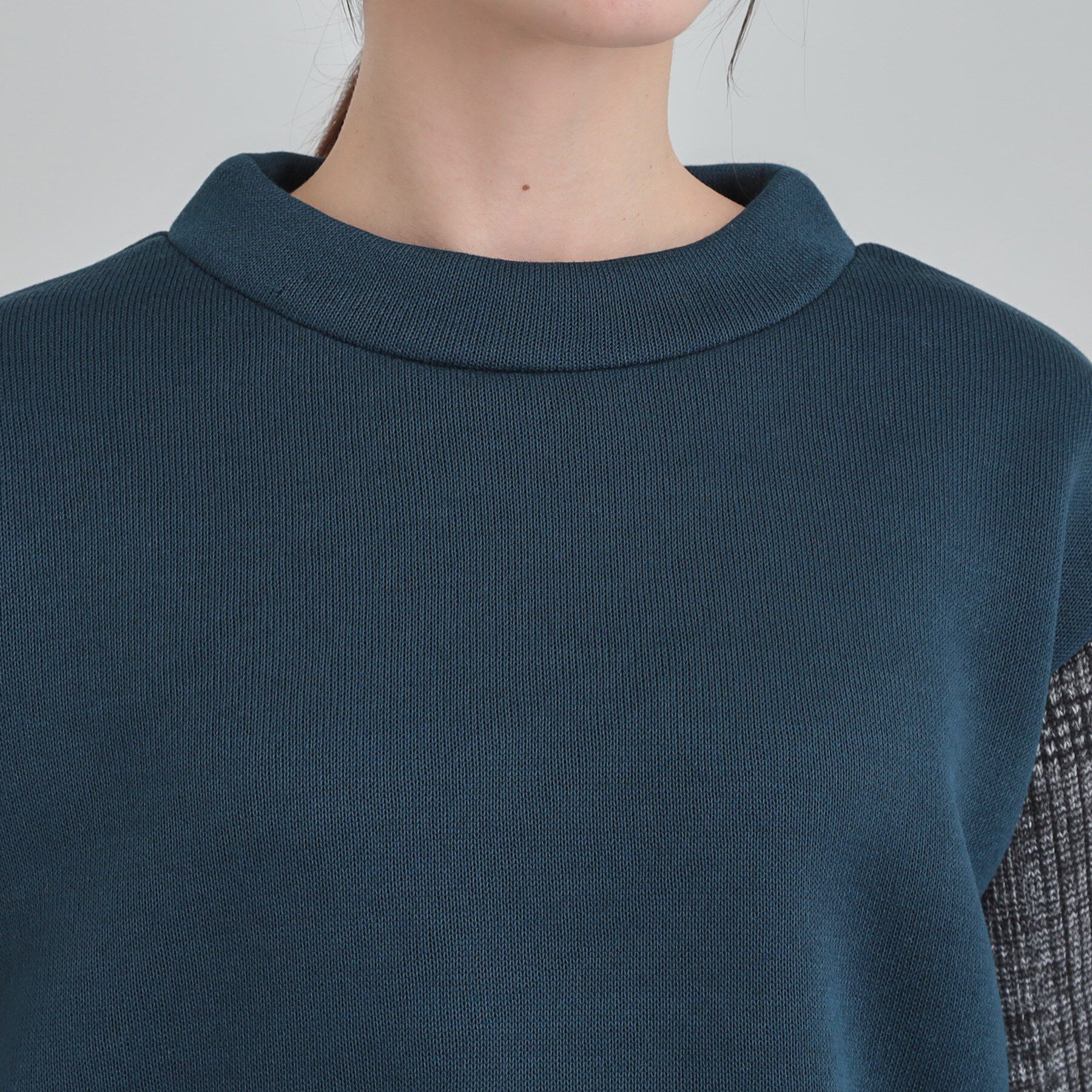 SHOO･LA･RUE「【S-LL/あったか】お袖チェック裏起毛チュニック」|チュニック|