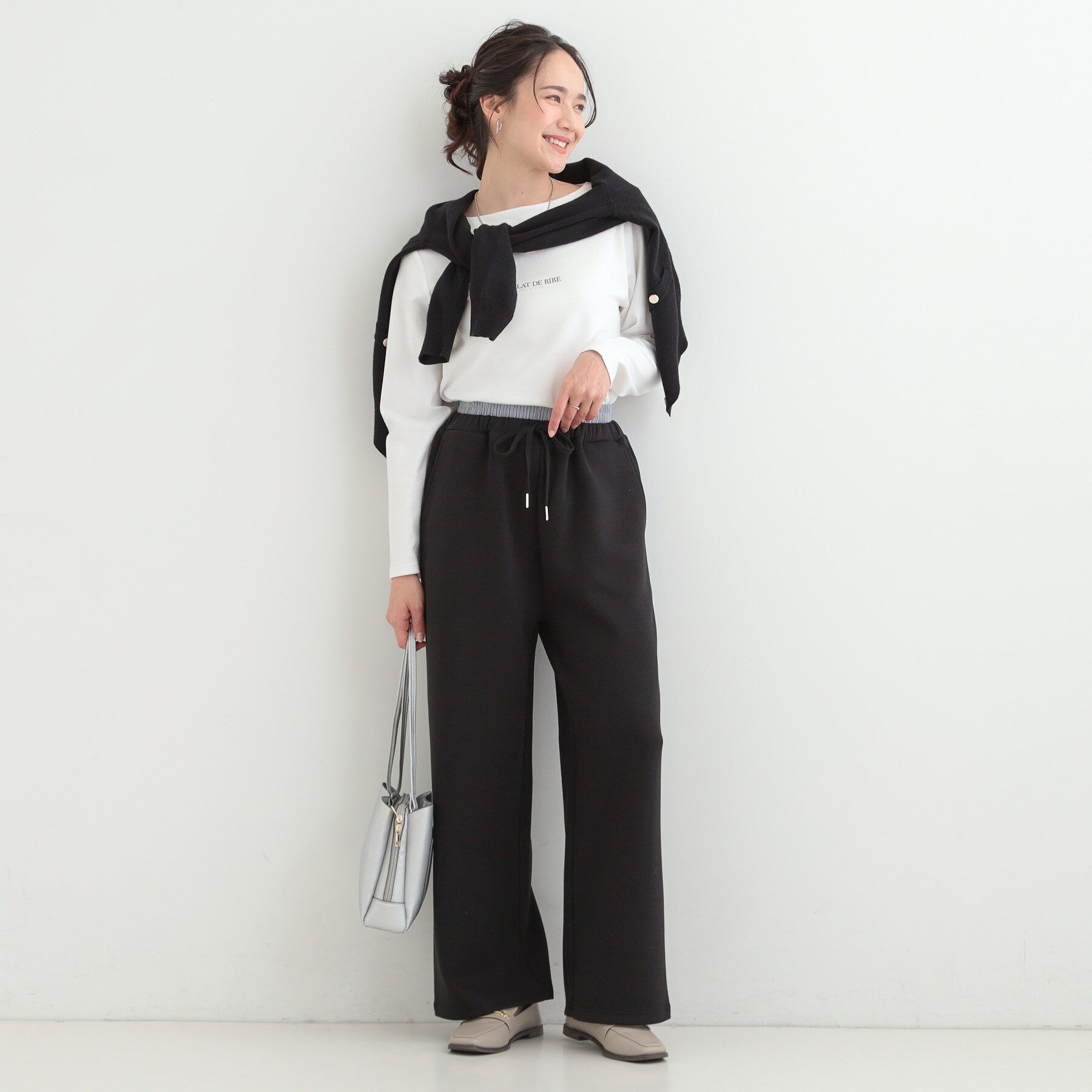 SHOO･LA･RUE「【セットアップ可/S-LL/なめらかタッチ】ダブルウエスト レイヤードパンツ」|その他|