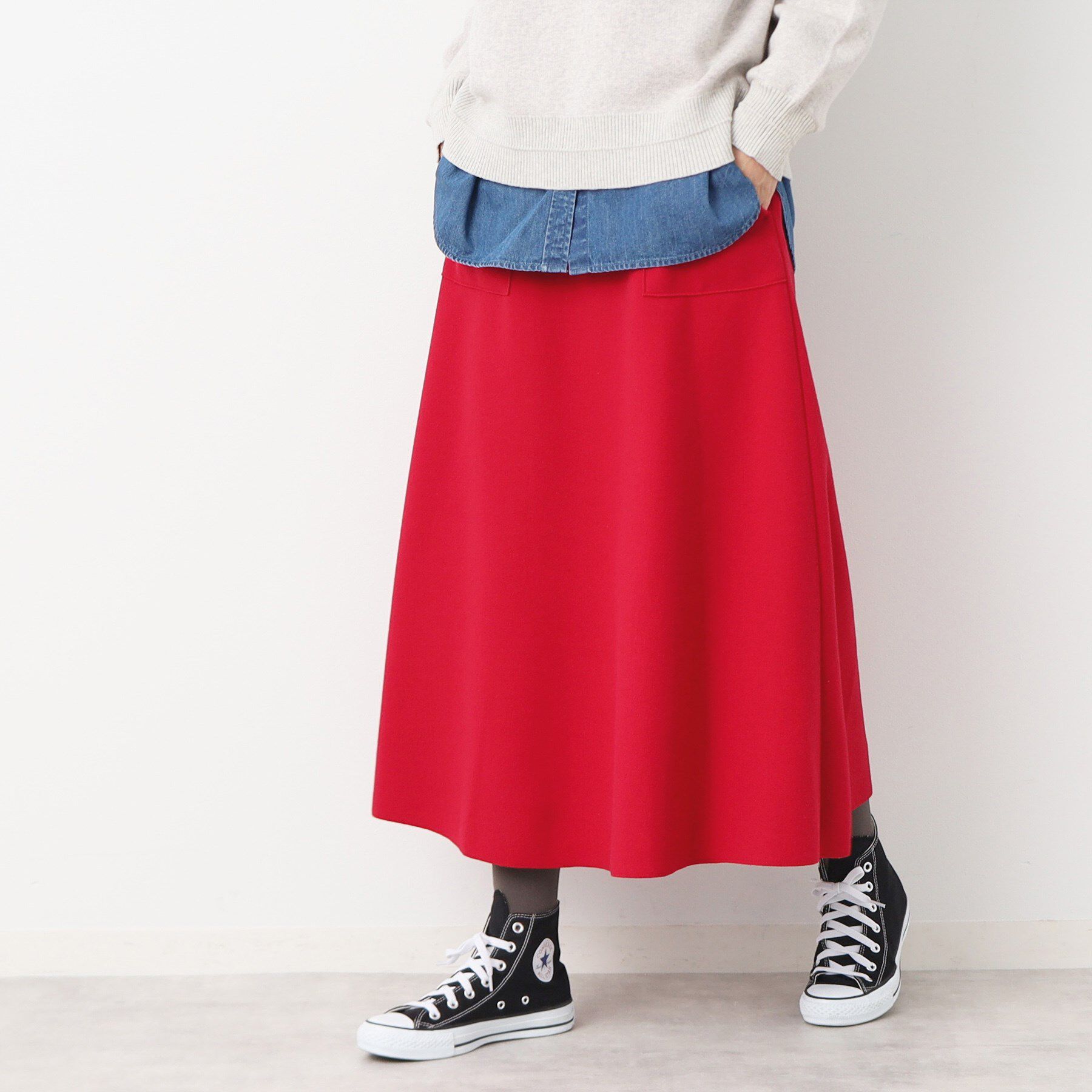 Dessin「【7色展開・後ろゴム】フレアメルトンスカート（XS～L）」|スカート|