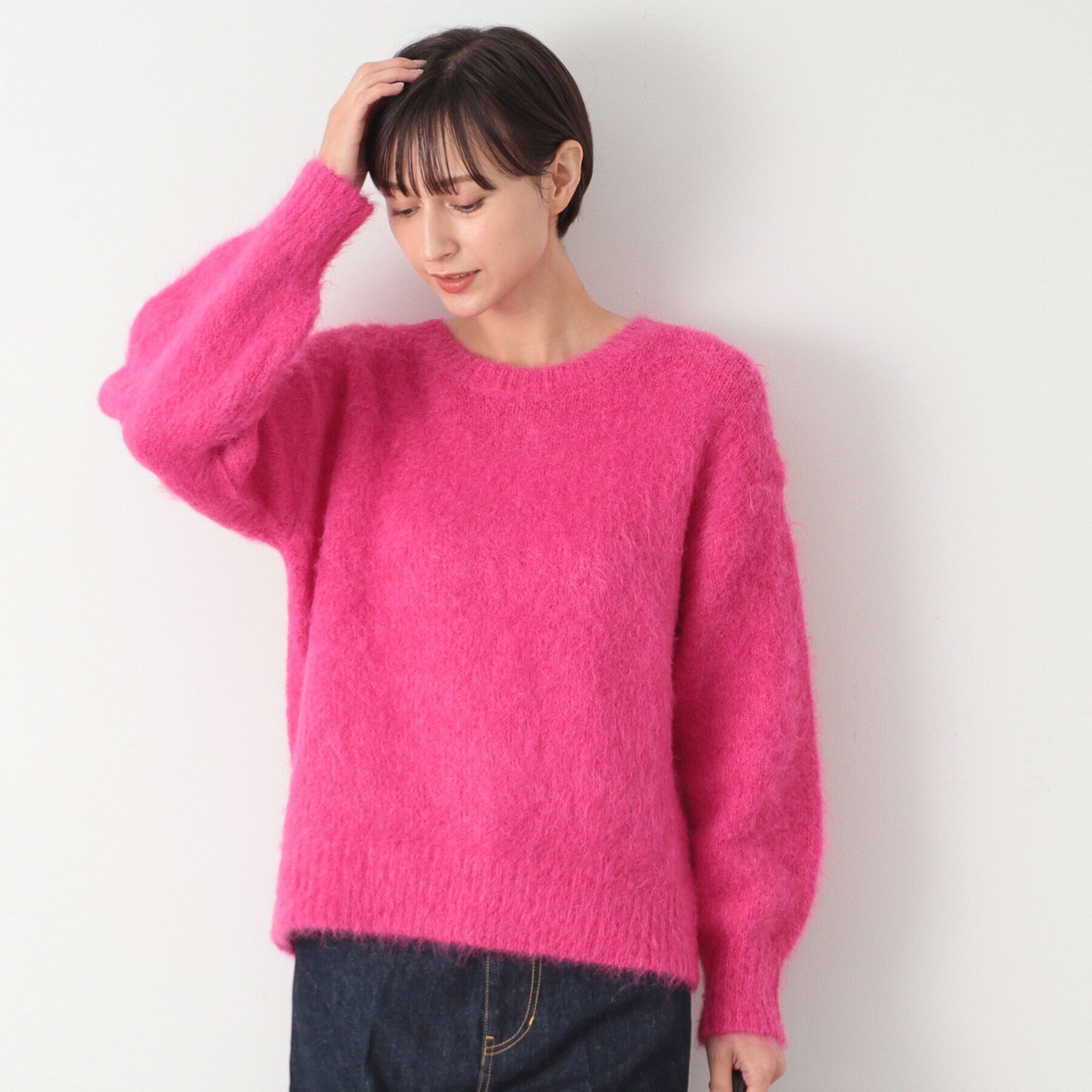 Dessin「【洗える】シャギークルーネックニット」|ニット・セーター|