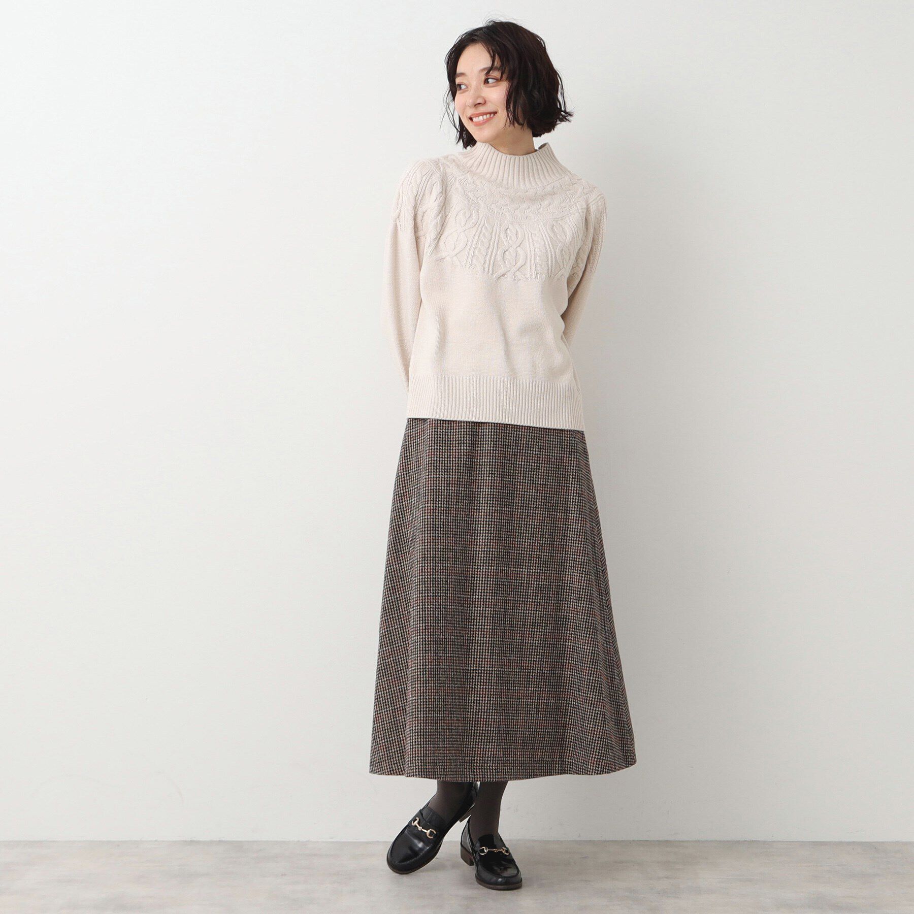 Dessin「【洗える・4サイズ展開】求心ケーブルニット（XS～L）」|ニット・セーター|