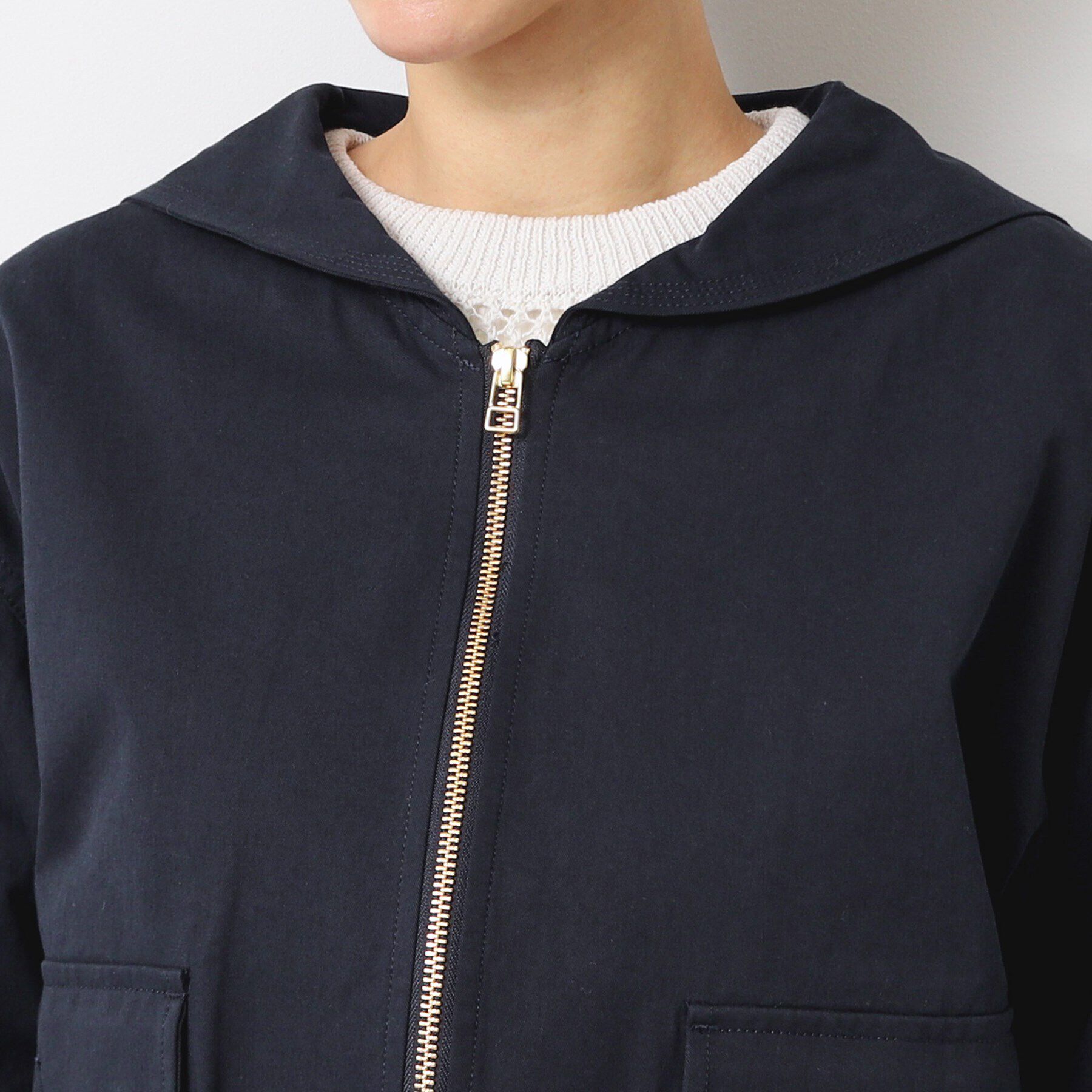 Dessin「【洗える】セーラーカラージップジャケット」|ブルゾン・スタジャン|