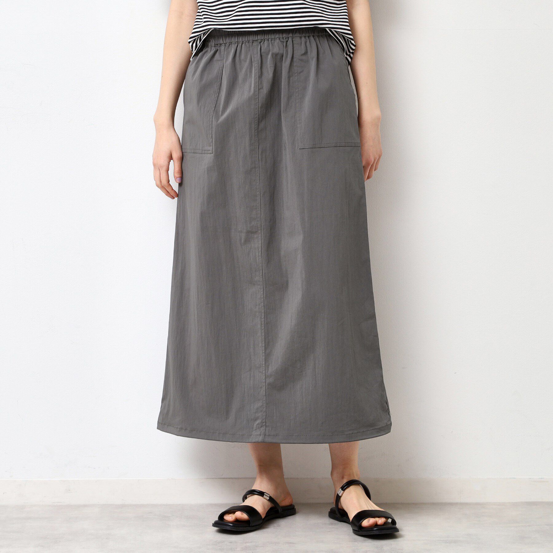 Dessin「【洗える】ドローコード付きスカート（XS～L）」|スカート|チャコールグレー(0