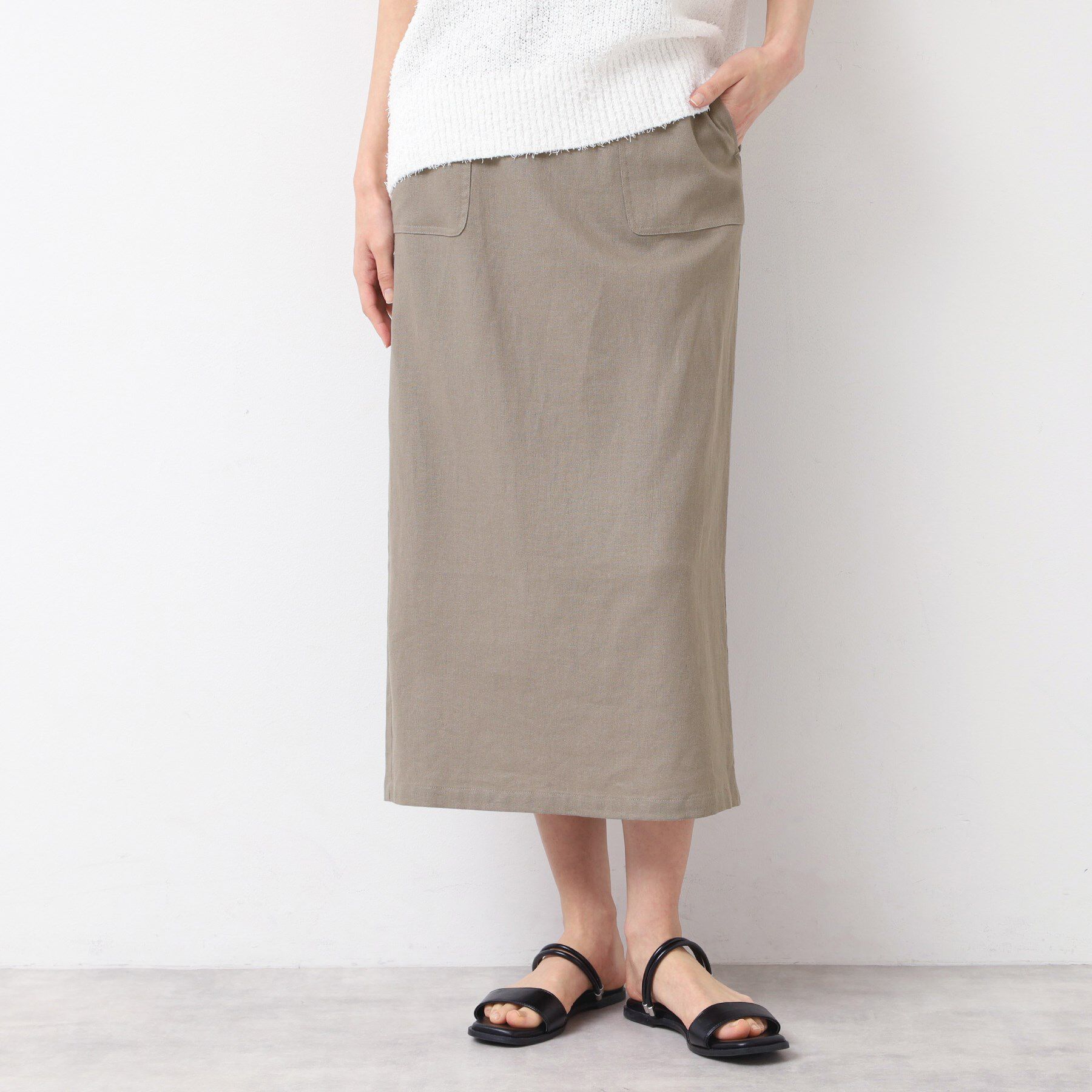 Dessin「【セットアップ可能・洗える】パッチポケット付ストレートスカート」|スカート|