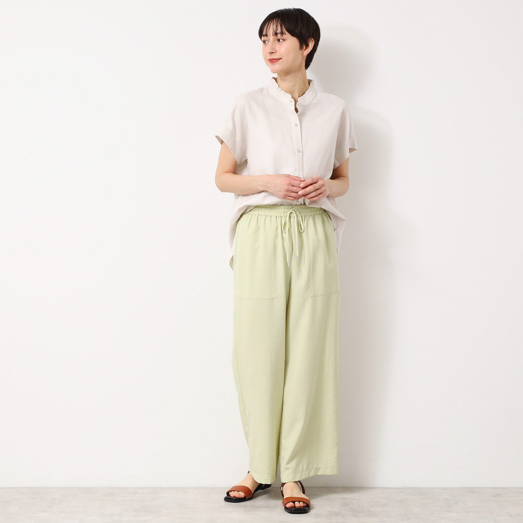 Dessin「【洗える】フリルネックシャツ（XS～L）」|シャツ・ブラウス|