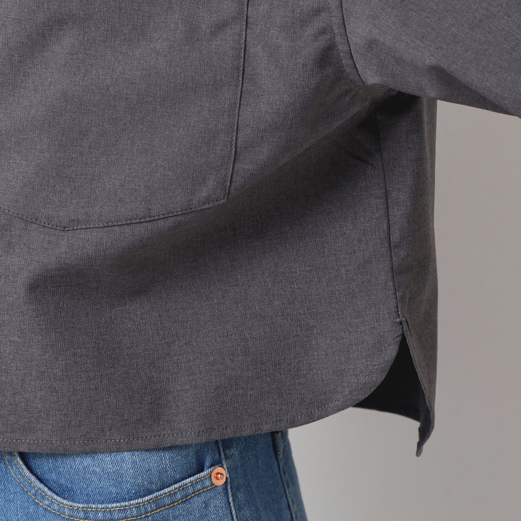 Dessin「【撥水・セットアップ可能・洗える】ナイロンクロップド丈シャツ」|シャツ・ブラウス|