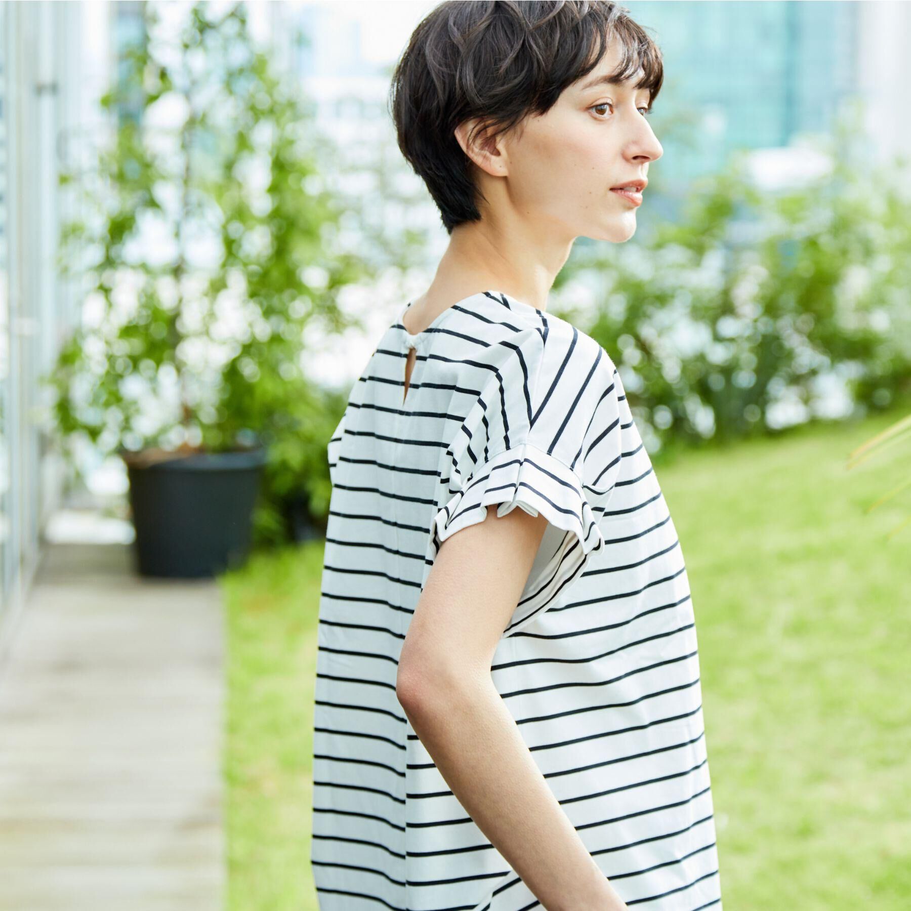 Dessin「【洗える】袖タックデザインカットソー」|Tシャツ・カットソー|