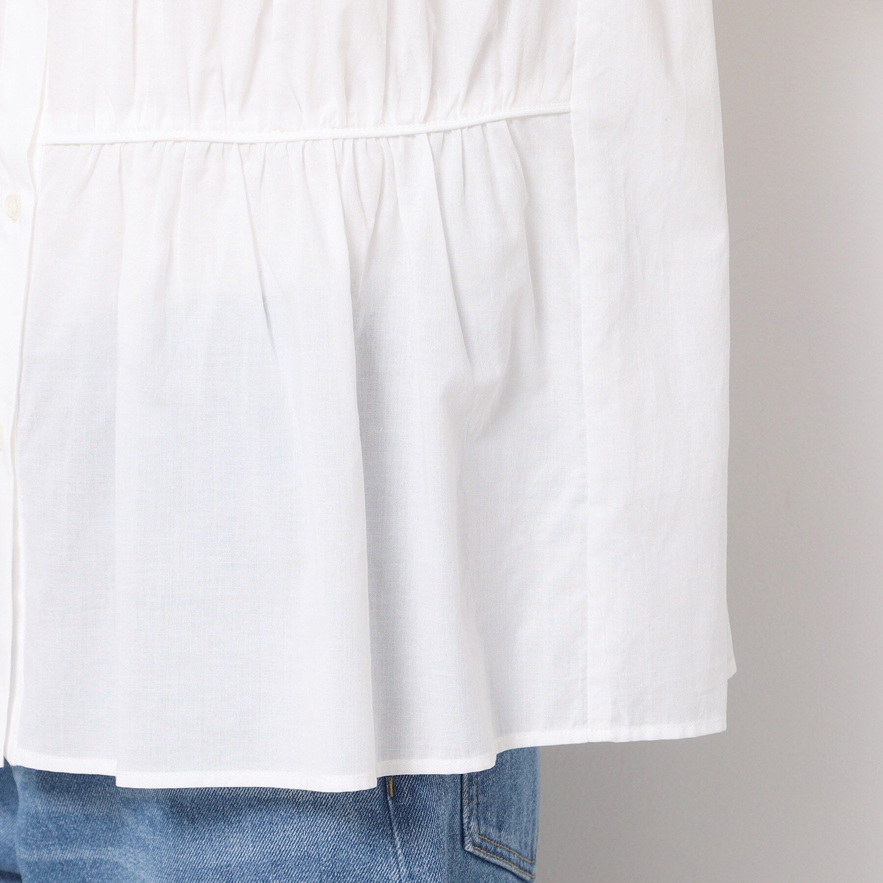 Dessin「【洗える】シャーリングペプラムブラウス」|シャツ・ブラウス|