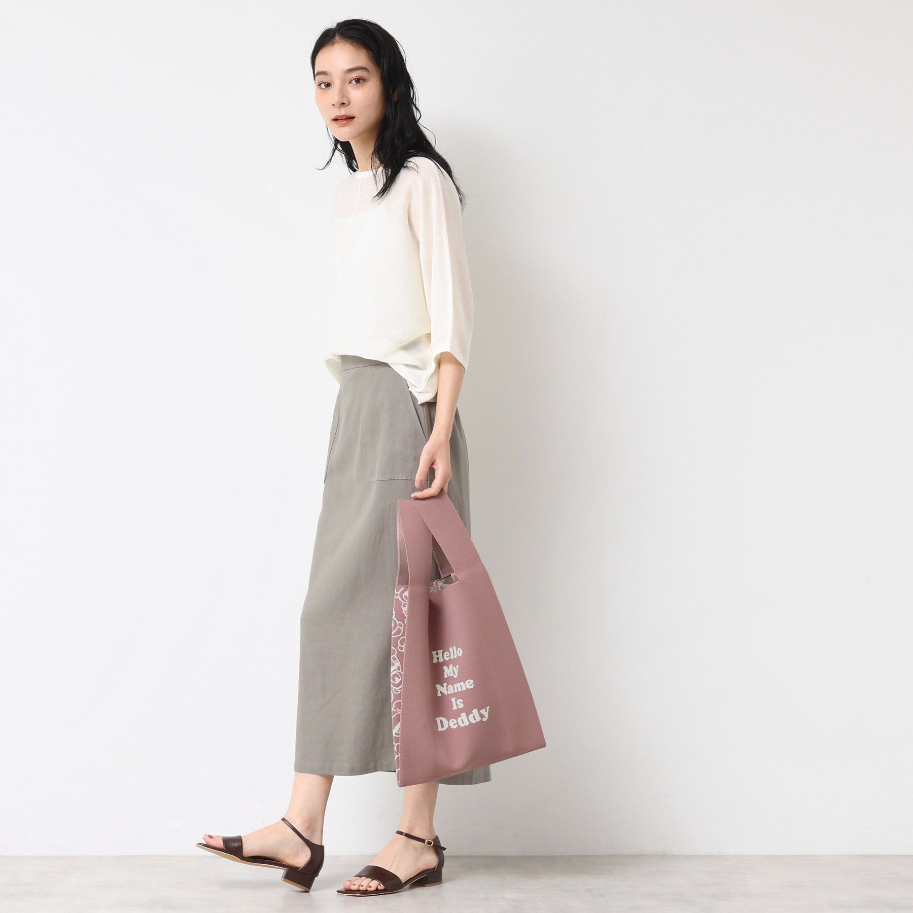 Dessin「【マシンウォッシャブル・A4収納可】Deddy ジャガードニットバッグ」|トートバッグ|