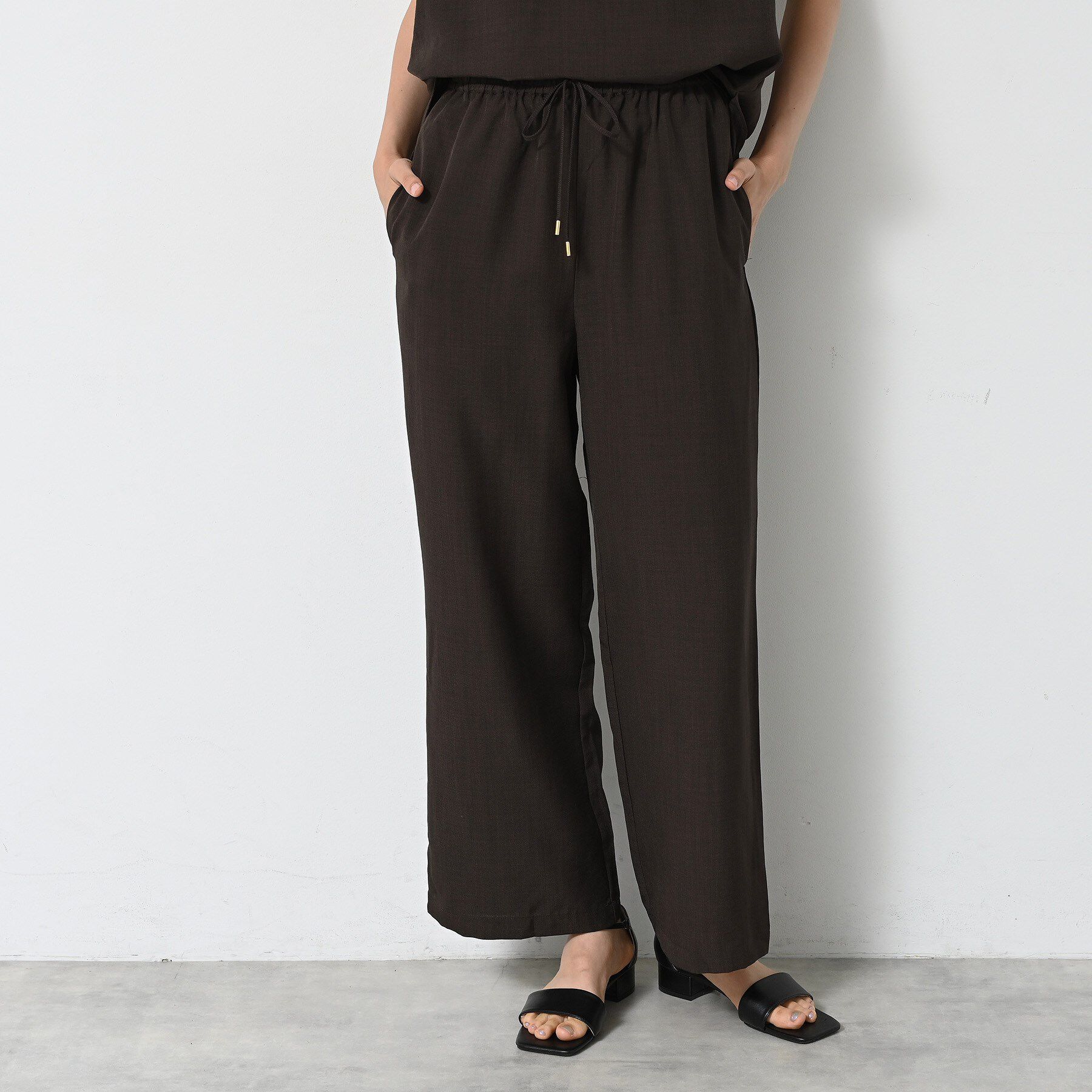 Dessin「【2点セット/ウエストゴム/洗える】スキッパ―シャツ＆ストレートパンツセット」|スーツ|