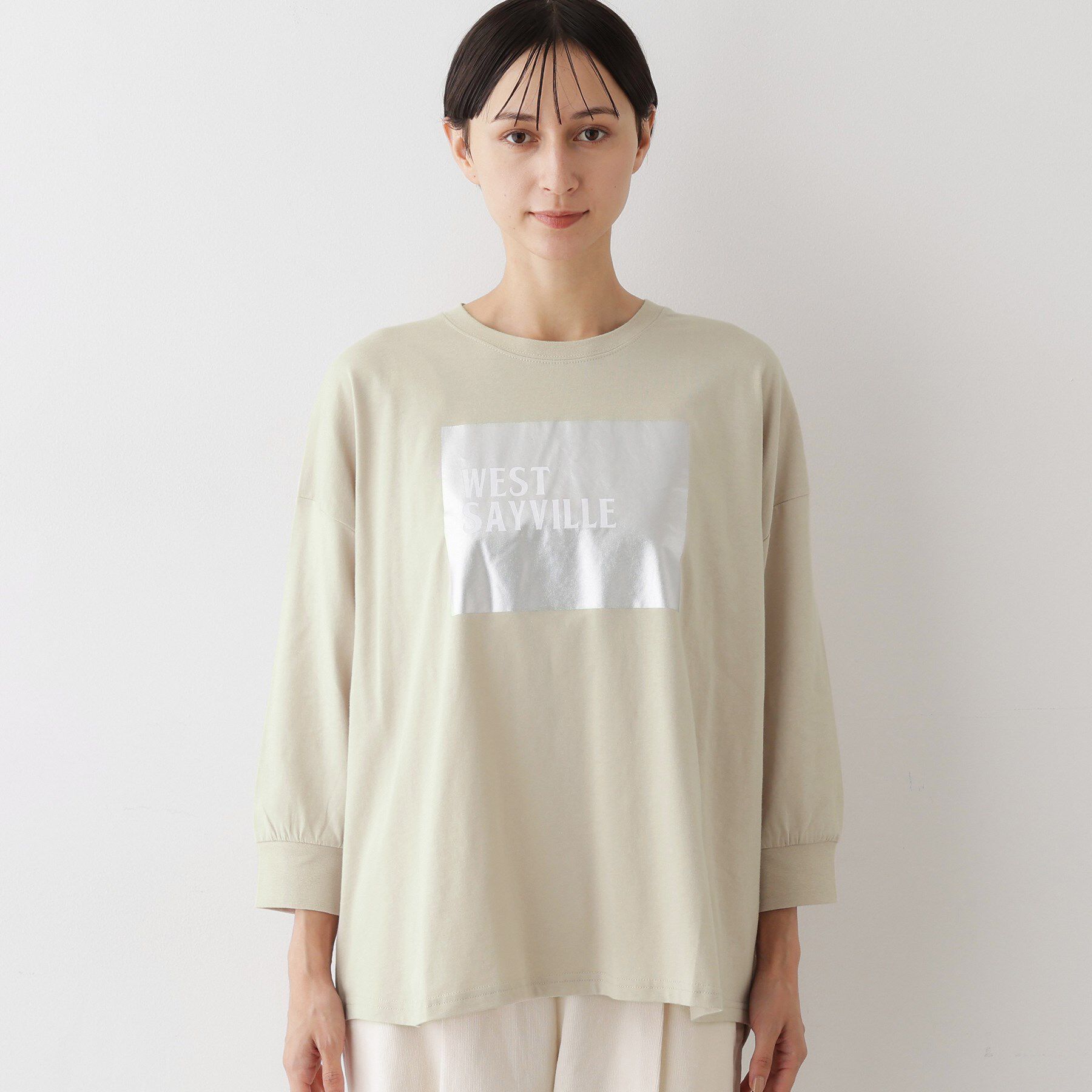 Dessin「【洗える】箔プリントロングTシャツ」|Tシャツ・カットソー|