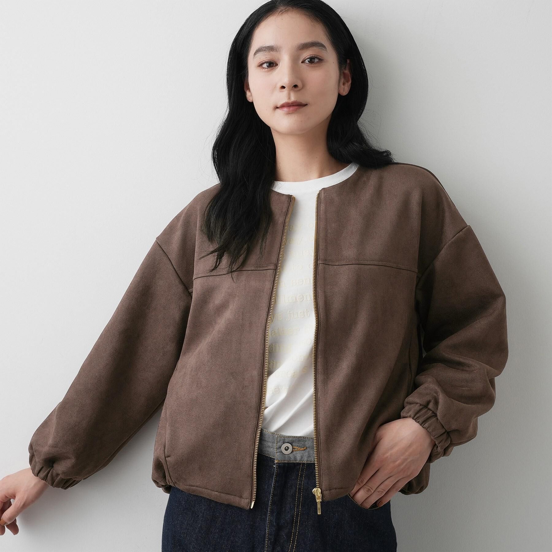 Dessin「【セットアップ可・洗える】マシュマロスウェードジップブルゾン」|ブルゾン・スタジャン|