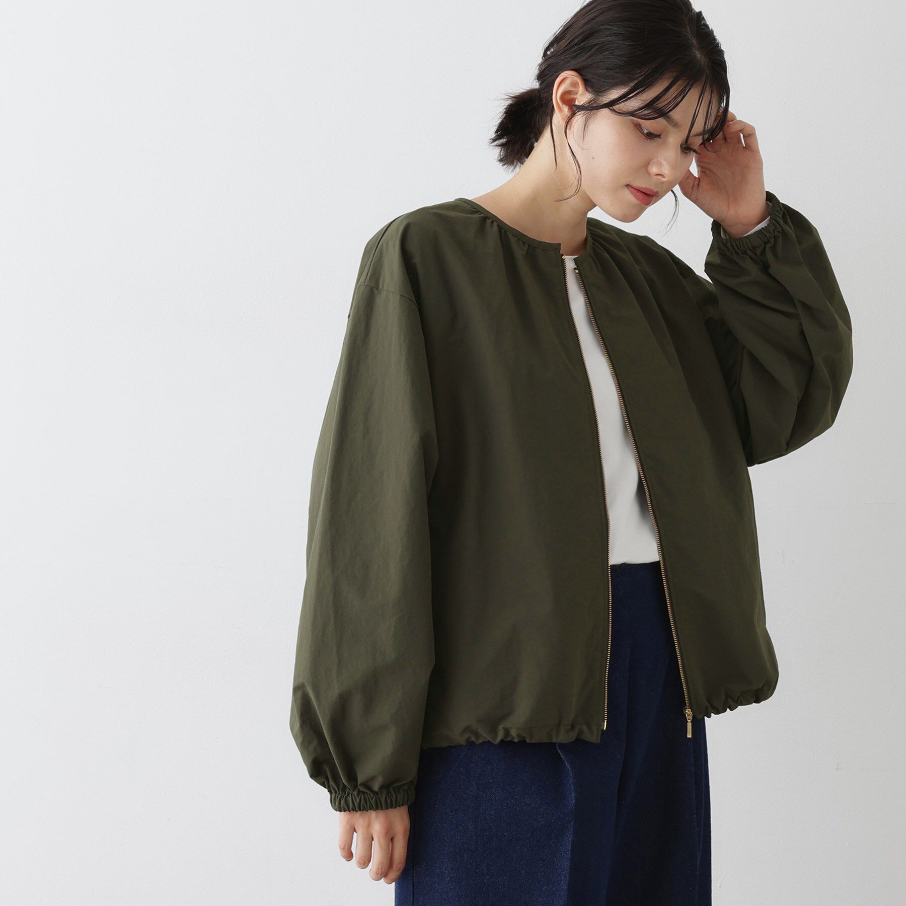 Dessin「【撥水・洗える】クルーネックブルゾン」|ブルゾン・スタジャン|