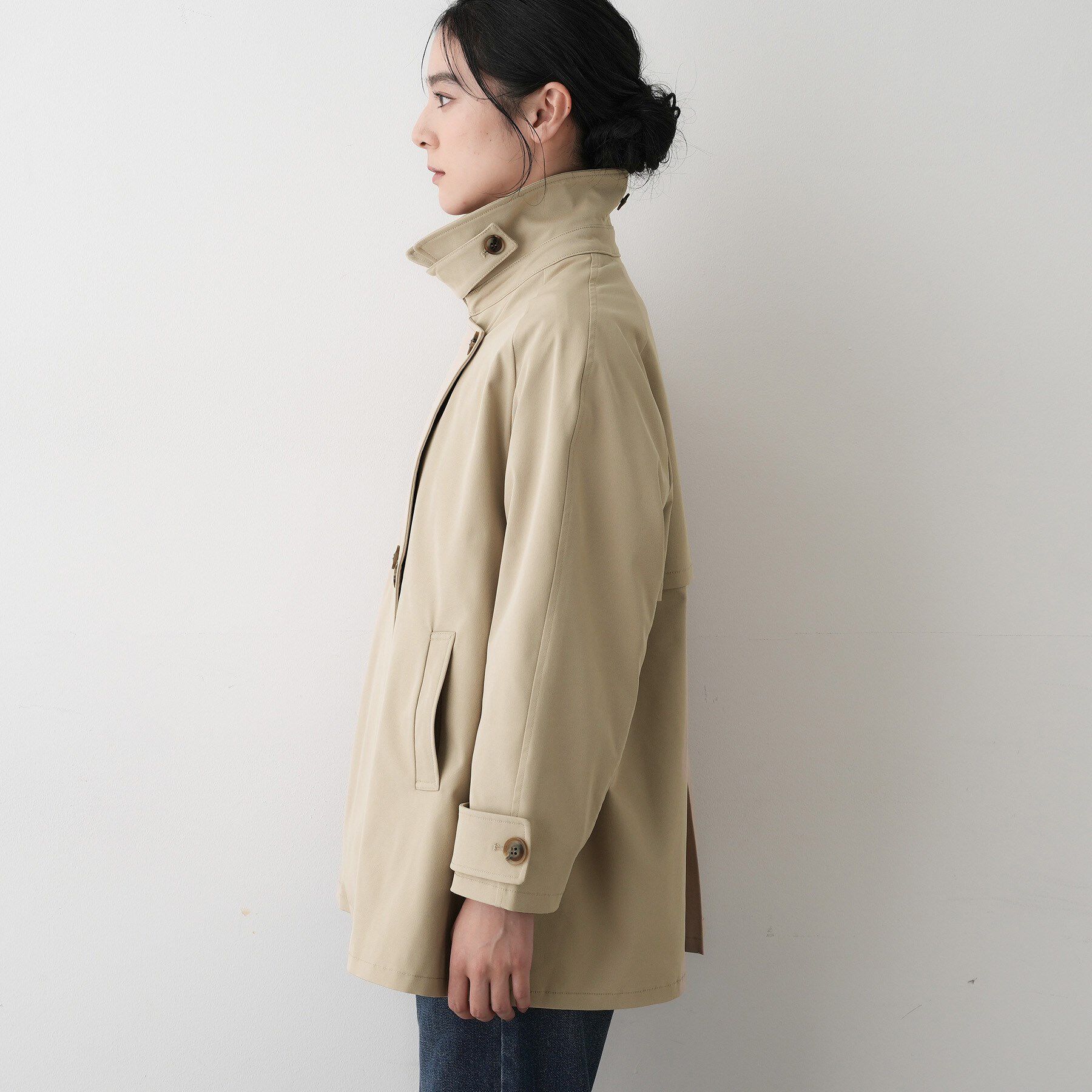 Dessin「【撥水・洗える】スタンドカラートレンチジャケット」|トレンチコート|