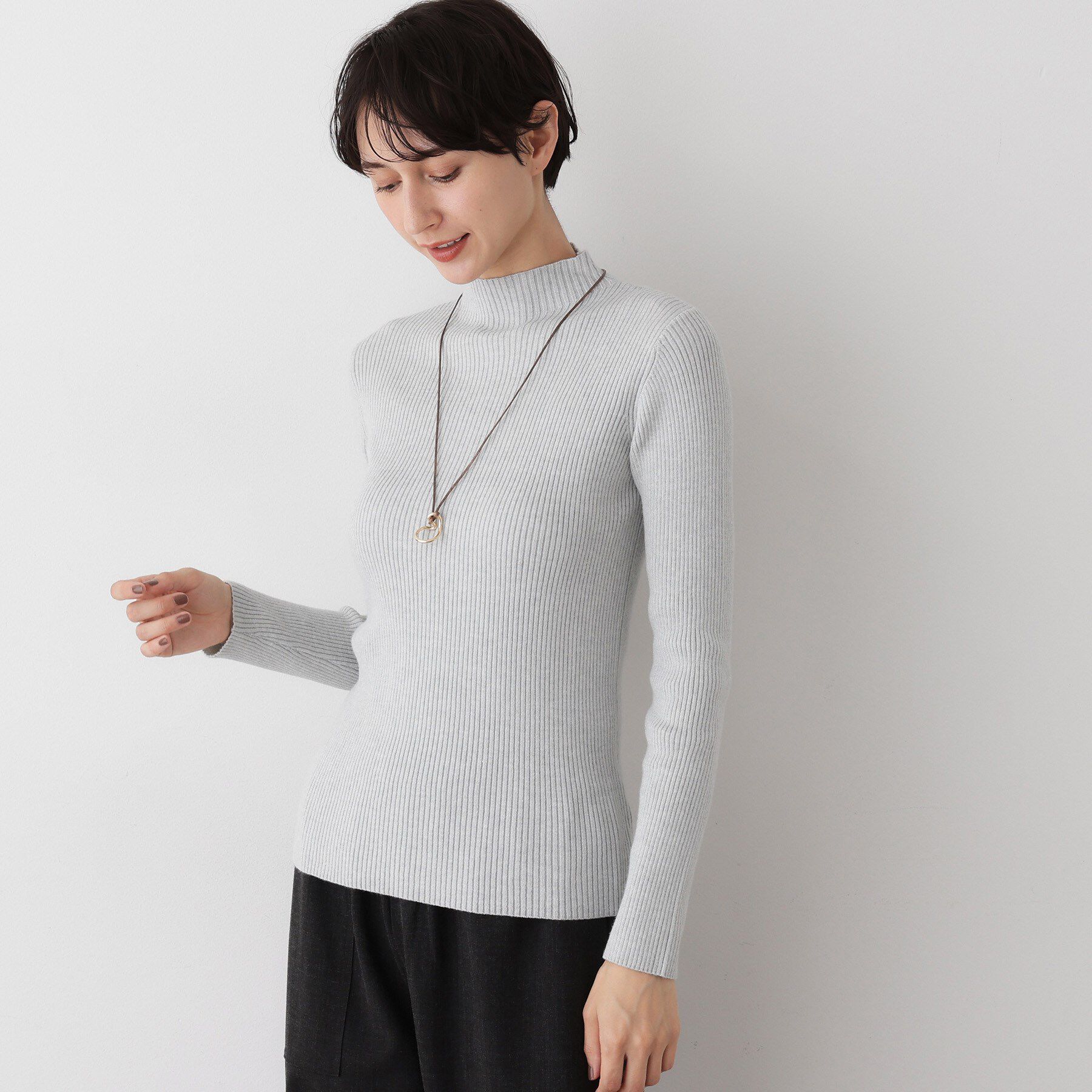 Dessin「【洗える】リブタートルネックニット」|ニット・セーター|