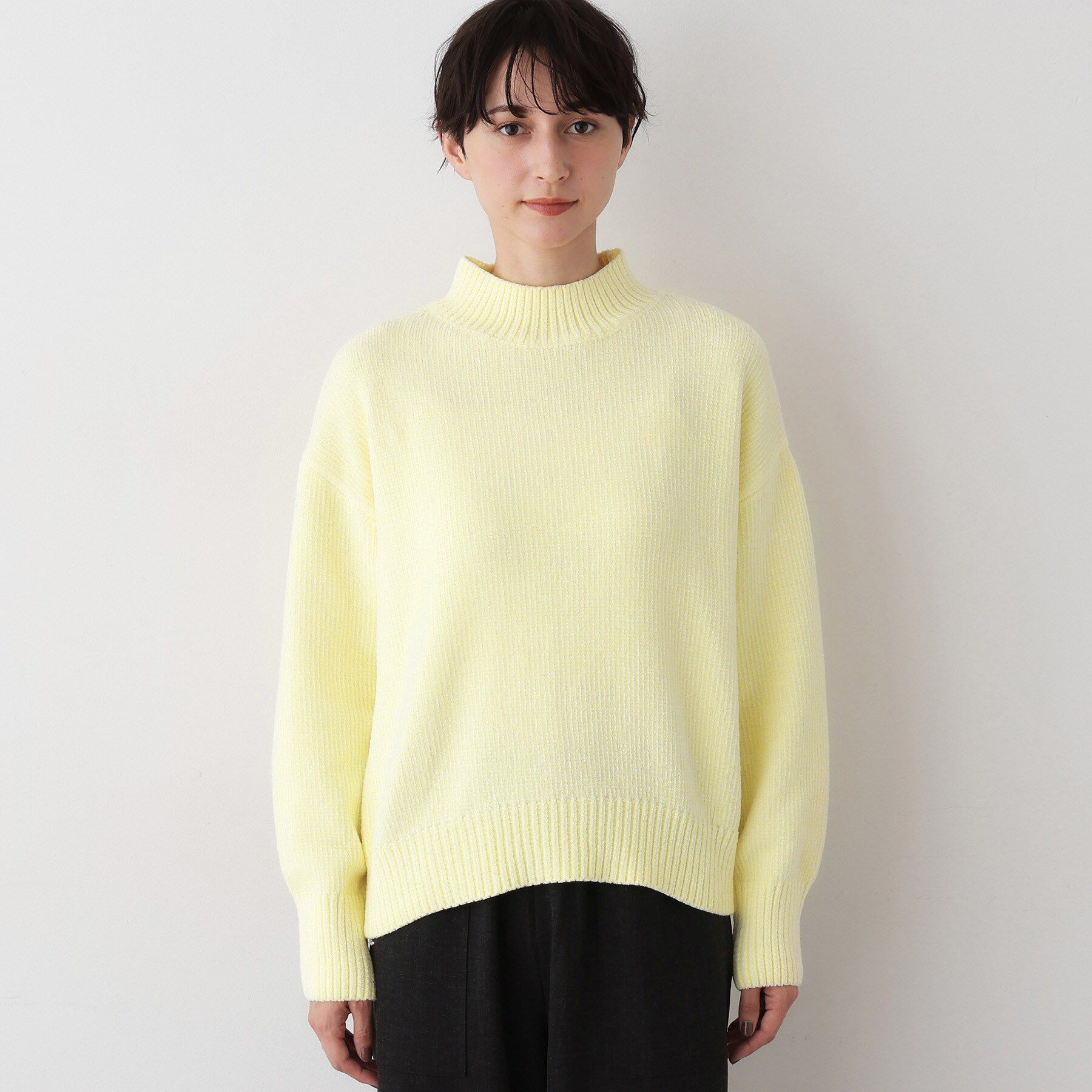 Dessin「【洗える】ハイネックベロアモールニット」|ニット・セーター|