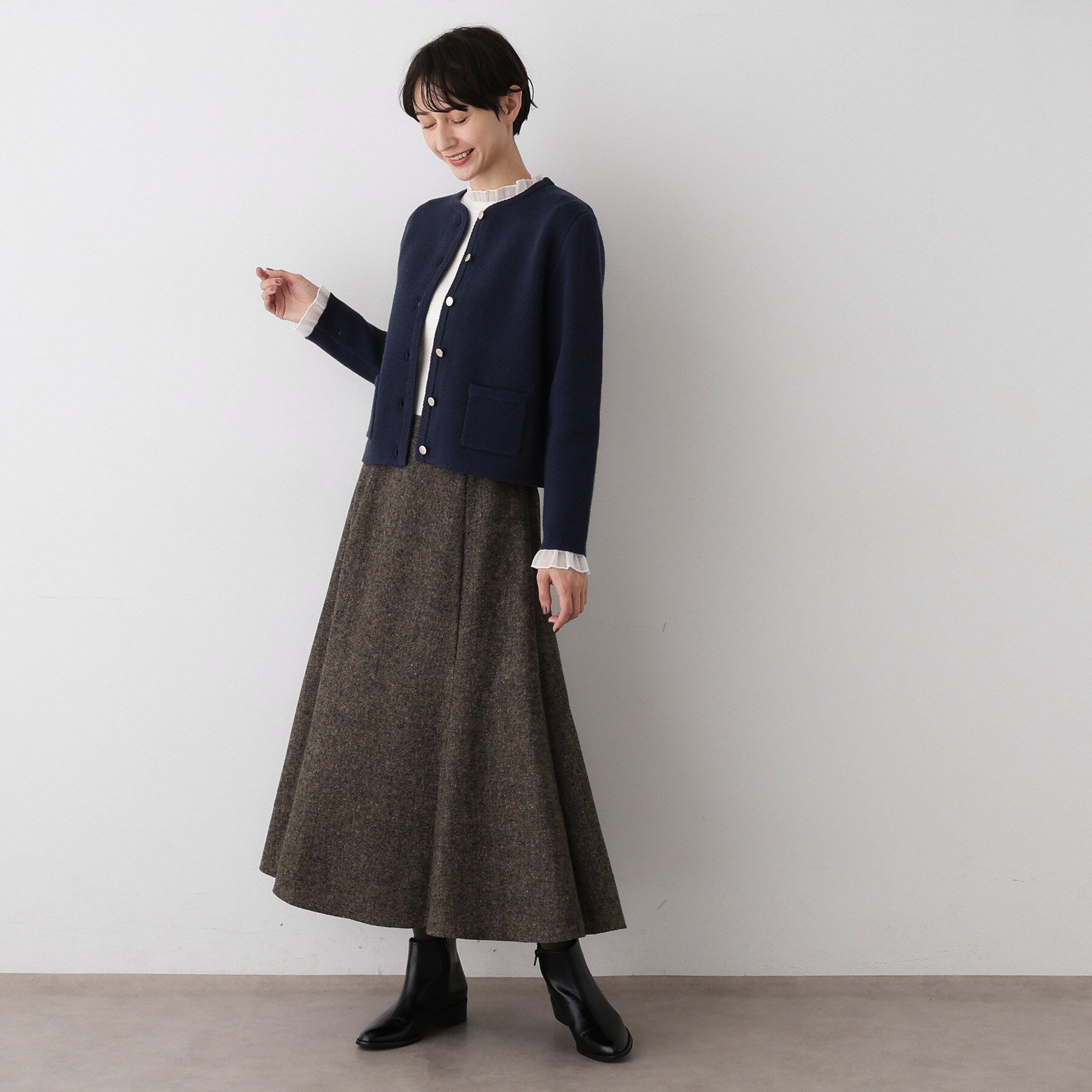 Dessin「【洗える】ジャケット見えカーディガン」|カーディガン|