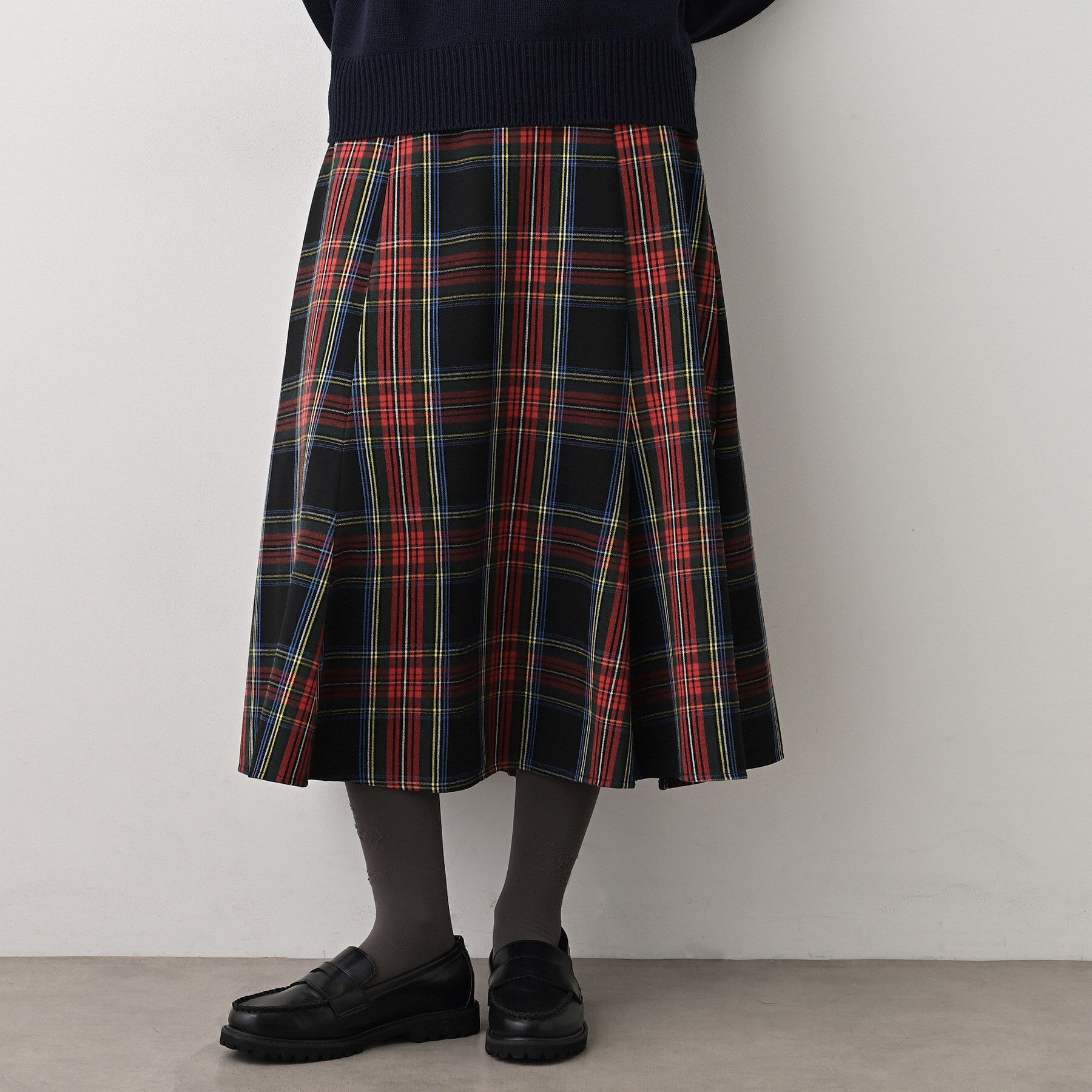 Dessin「【洗える】チェック柄起毛フレアスカート」|スカート|