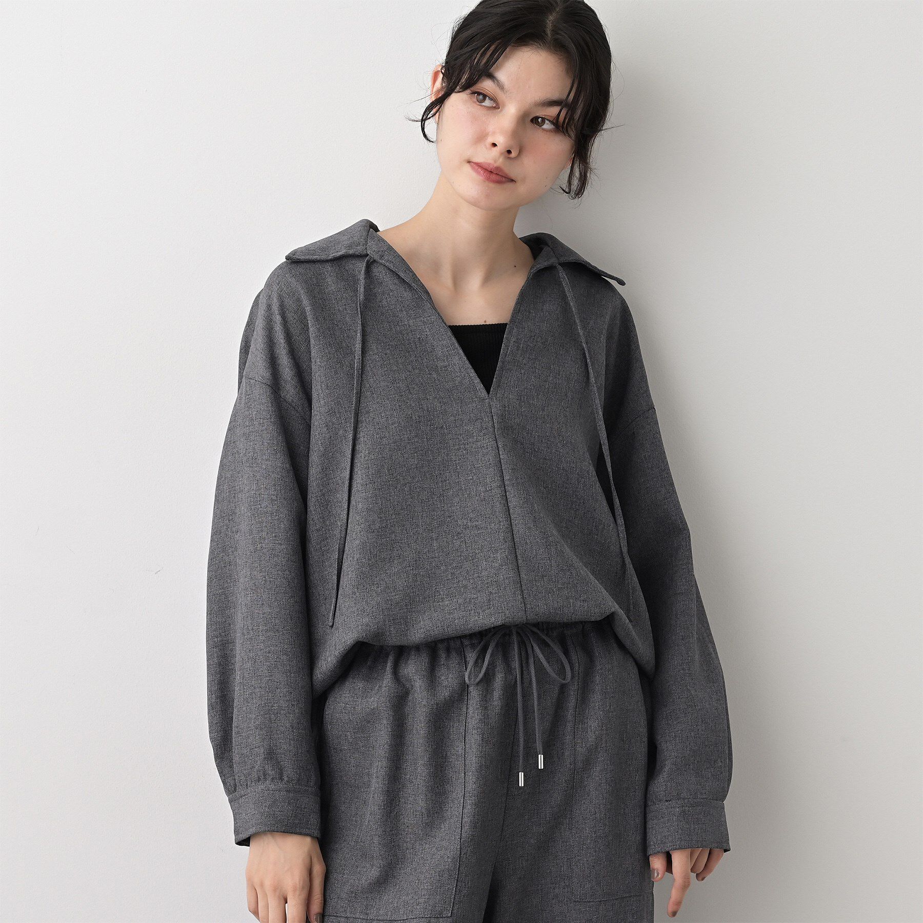 Dessin「【セットアップ可/洗える】ツイードライクスキッパーシャツ」|シャツ・ブラウス|