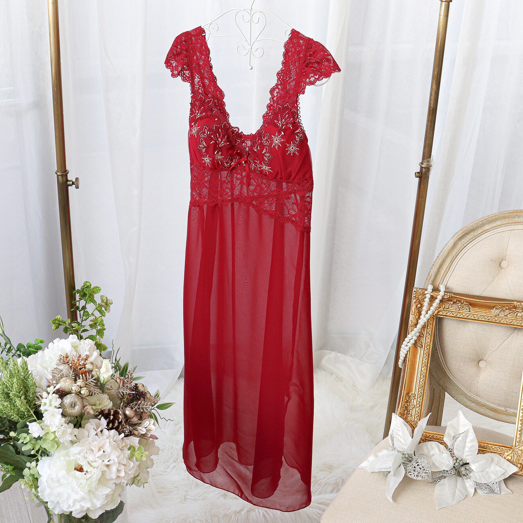 Risa Magli「カロリーネ ドレス」|キャミソール|レッド(061)