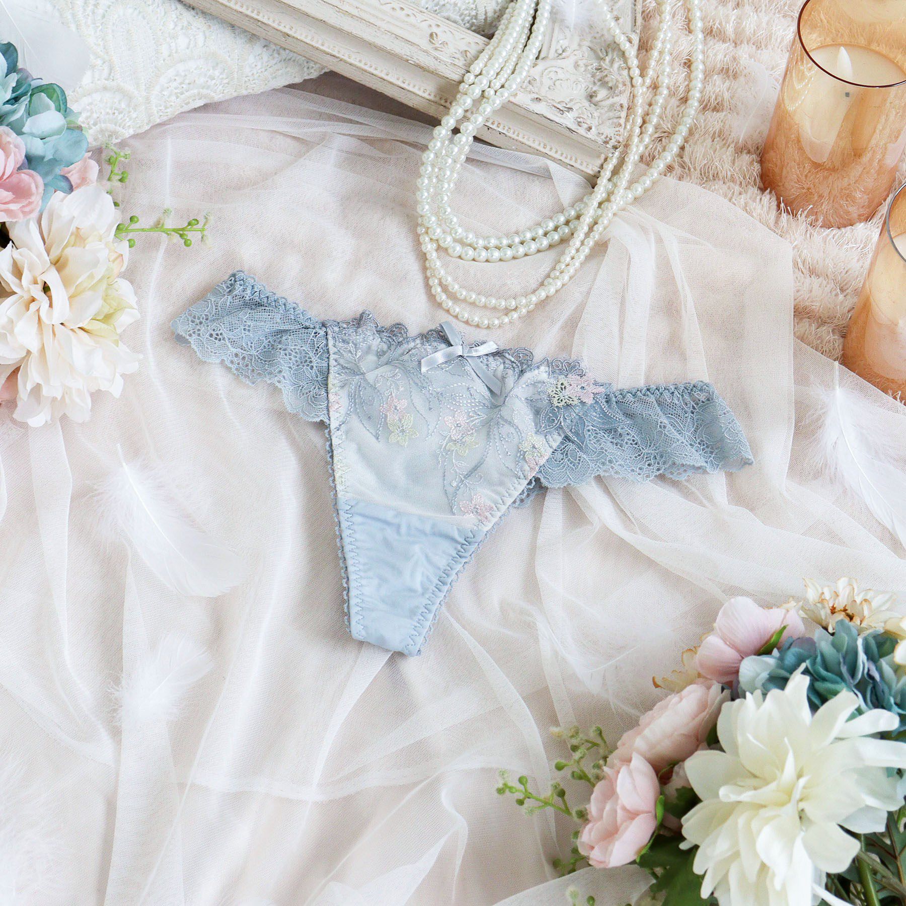 Risa Magli「セレスティナ Tバック」|インナー|ライトグレー(011