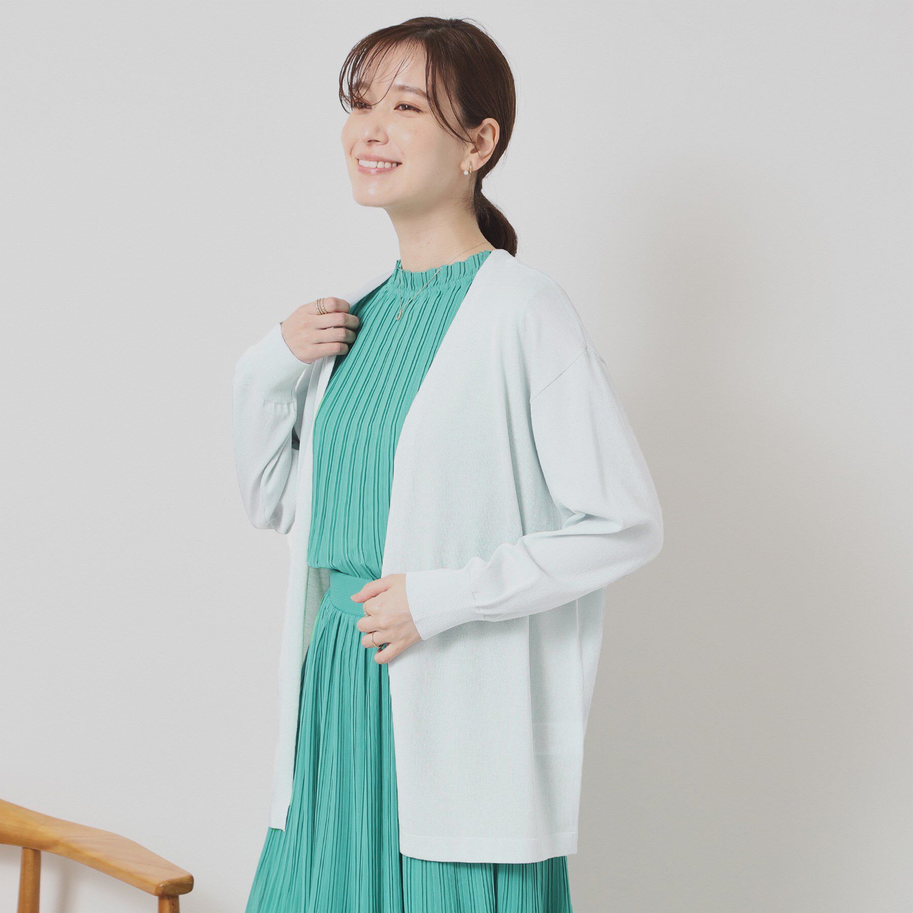 ITS&rsquo;DEMO「【UVケア／接触冷感／毛玉防止／手洗い可】着流しニットカーディガン」|カーディガン|