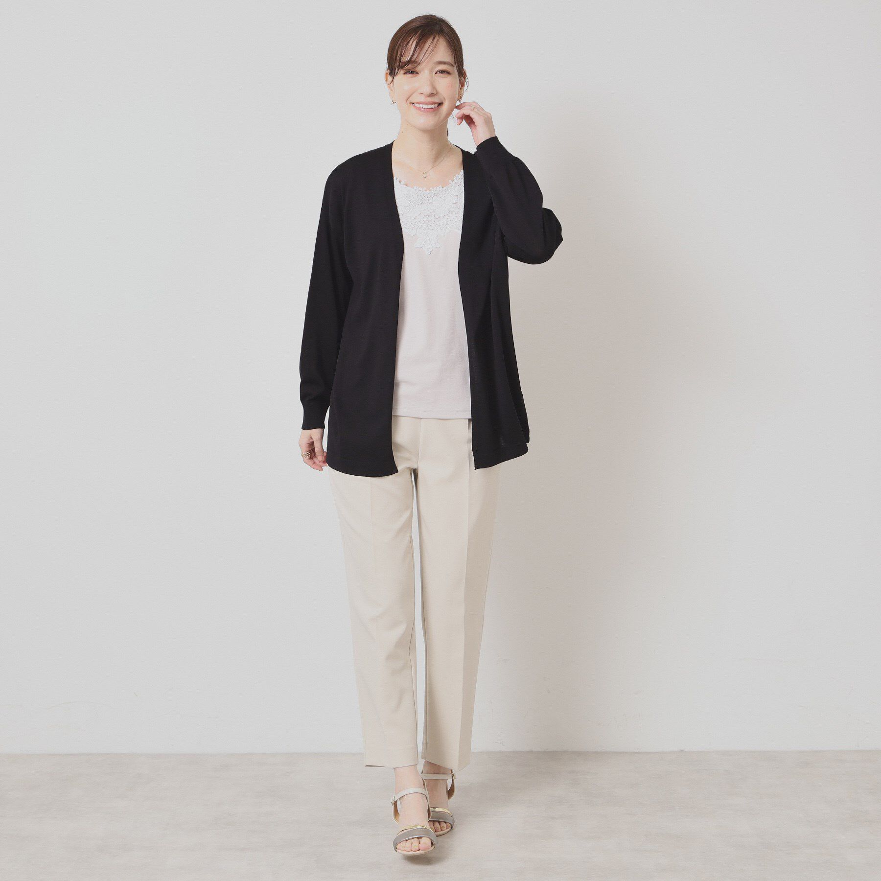 ITS&rsquo;DEMO「【UVケア／接触冷感／毛玉防止／手洗い可】着流しニットカーディガン」|カーディガン|