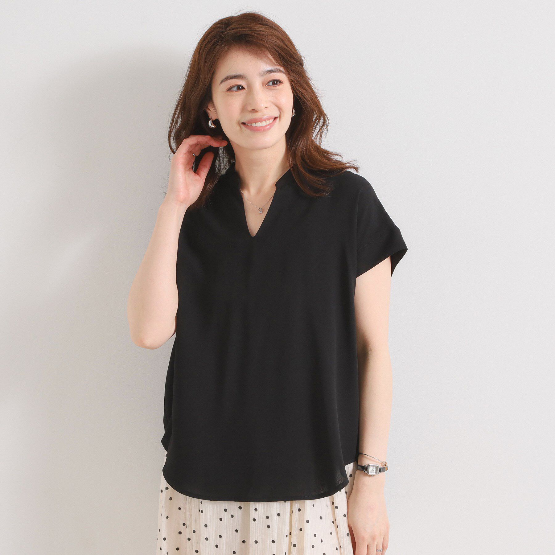 ITS&rsquo;DEMO「【接触冷感／手洗い可】バックギャザーブラウス」|シャツ・ブラウス|