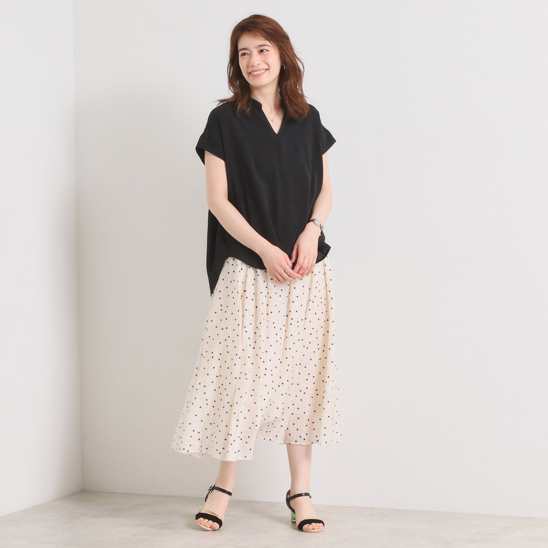 ITS&rsquo;DEMO「【接触冷感／手洗い可】バックギャザーブラウス」|シャツ・ブラウス|