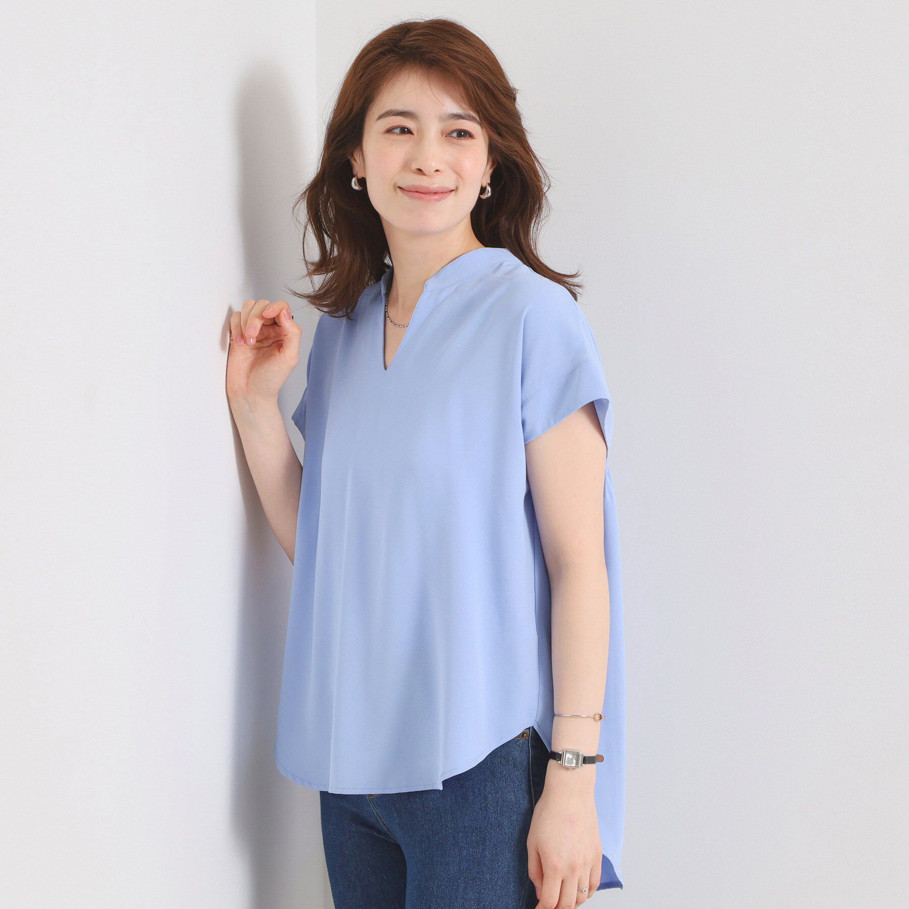 ITS&rsquo;DEMO「【接触冷感／手洗い可】バックギャザーブラウス」|シャツ・ブラウス|