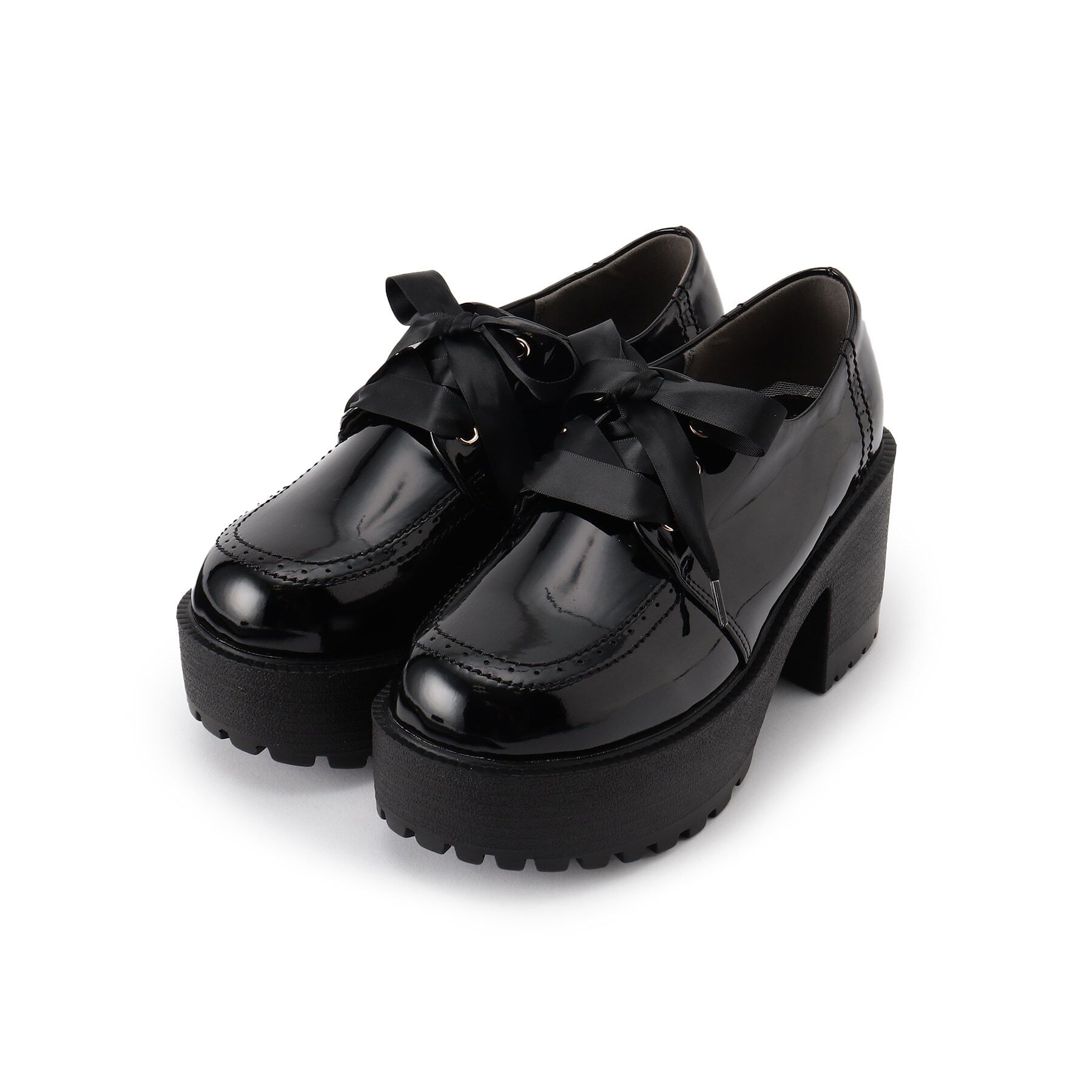 csT&P「厚底レースアップシューズ」|パンプス|ﾌﾞﾗｯｸ(219)