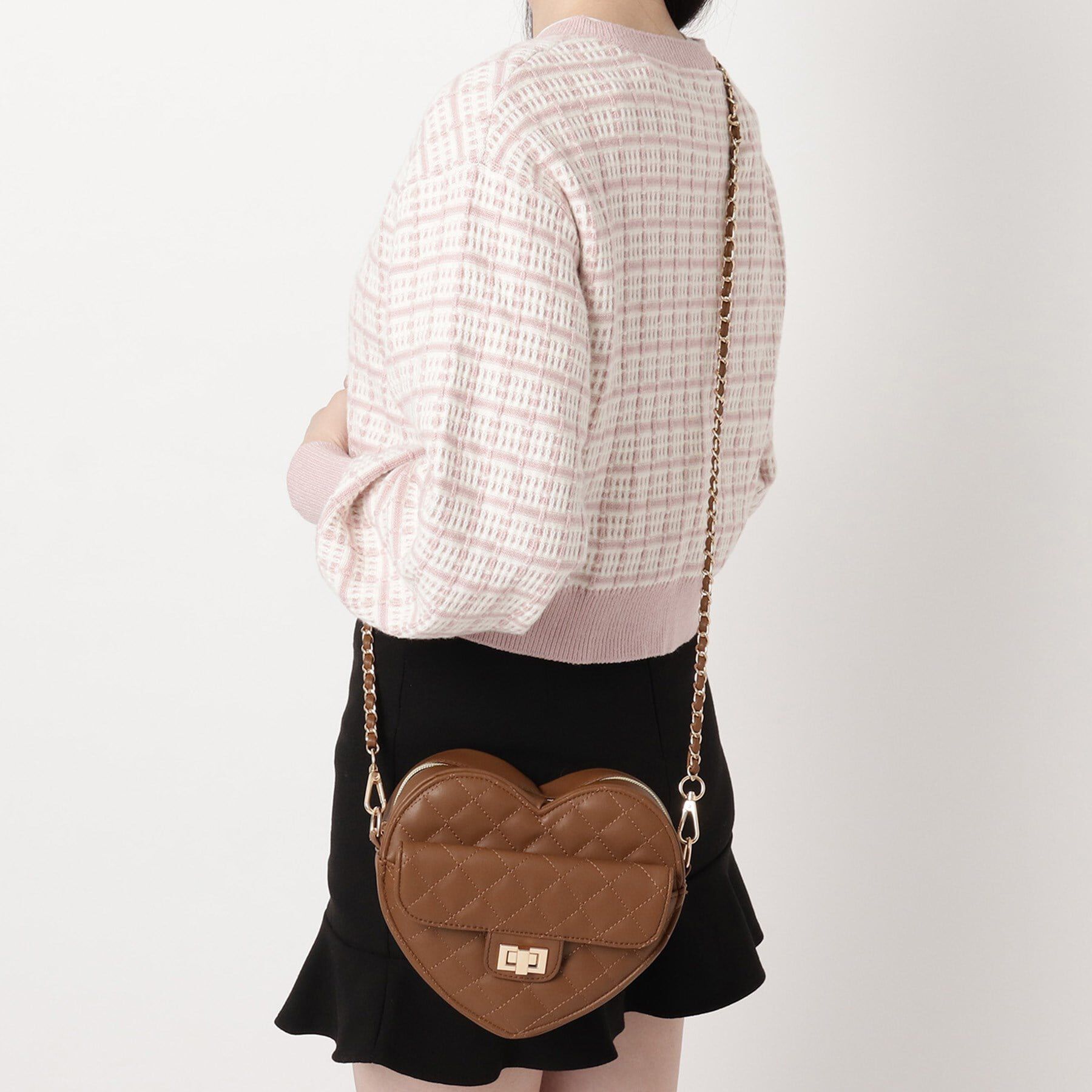 Ober Tashe「ハート キルト チェーンベルト ショルダーバッグ」|ショルダー・メッセンジャー|