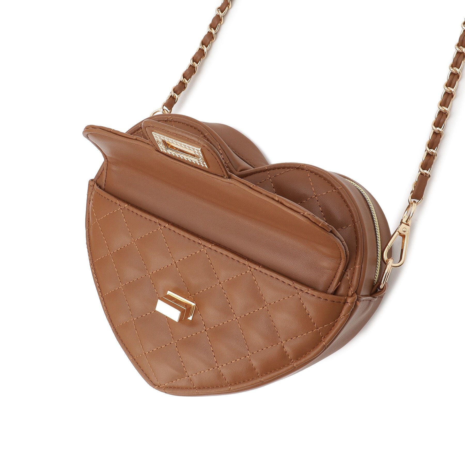 Ober Tashe「ハート キルト チェーンベルト ショルダーバッグ」|ショルダー・メッセンジャー|