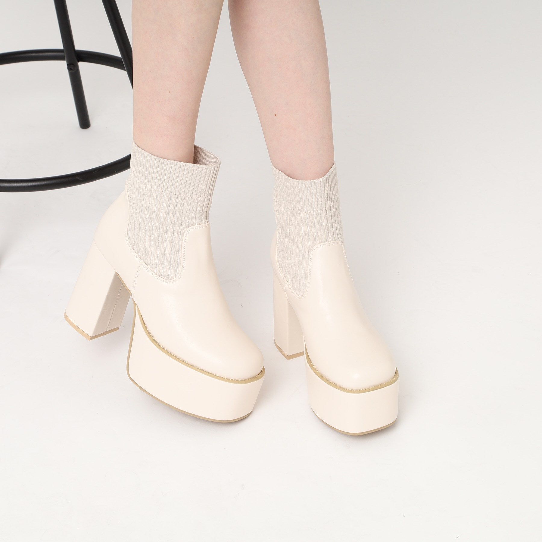 csT&P「厚底ニットブーツ」|ショートブーツ|