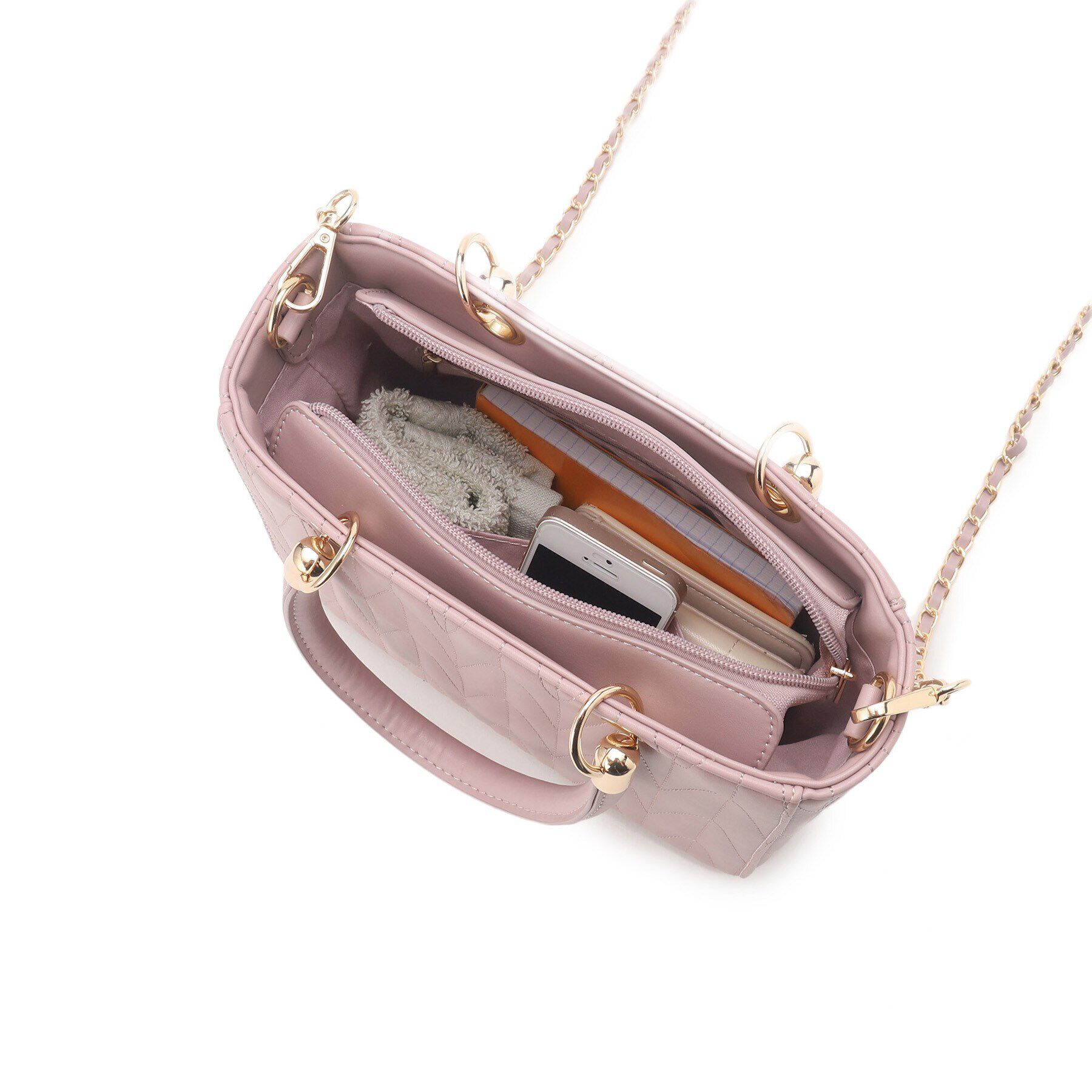 Ober Tashe「チャーム付きキルティング2WAYバッグ」|ハンドバッグ|