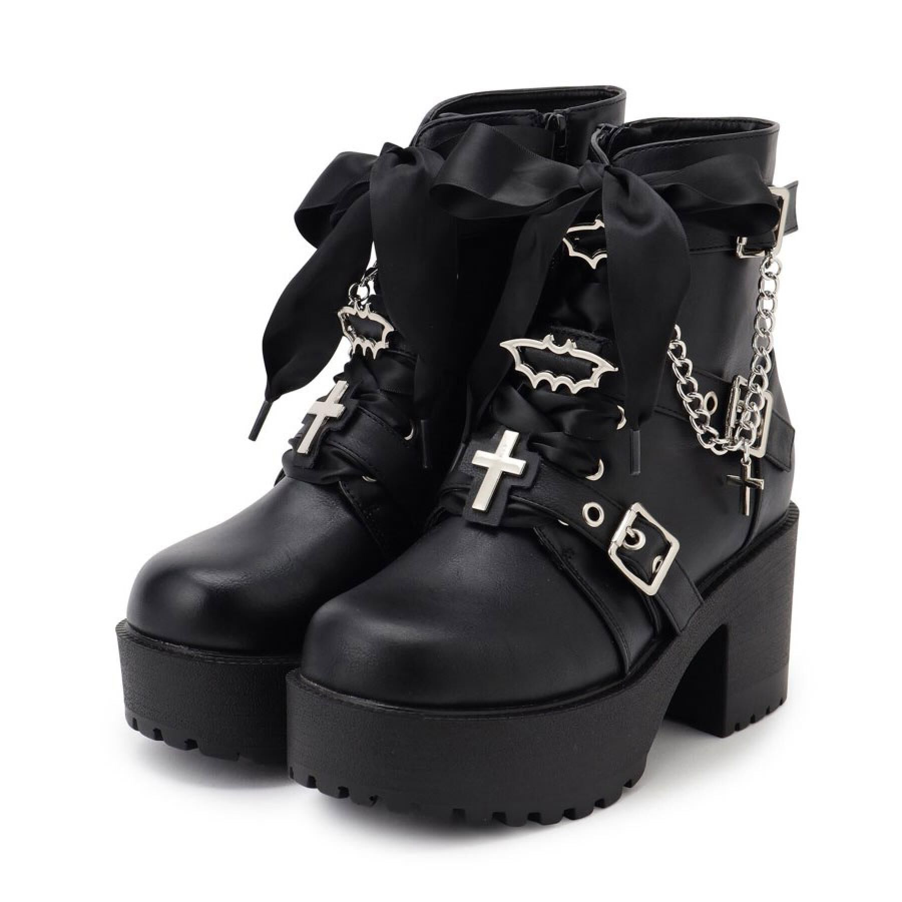 csT&P「厚底&times;コウモリ&times;十字架スニーカー」|ショートブーツ|