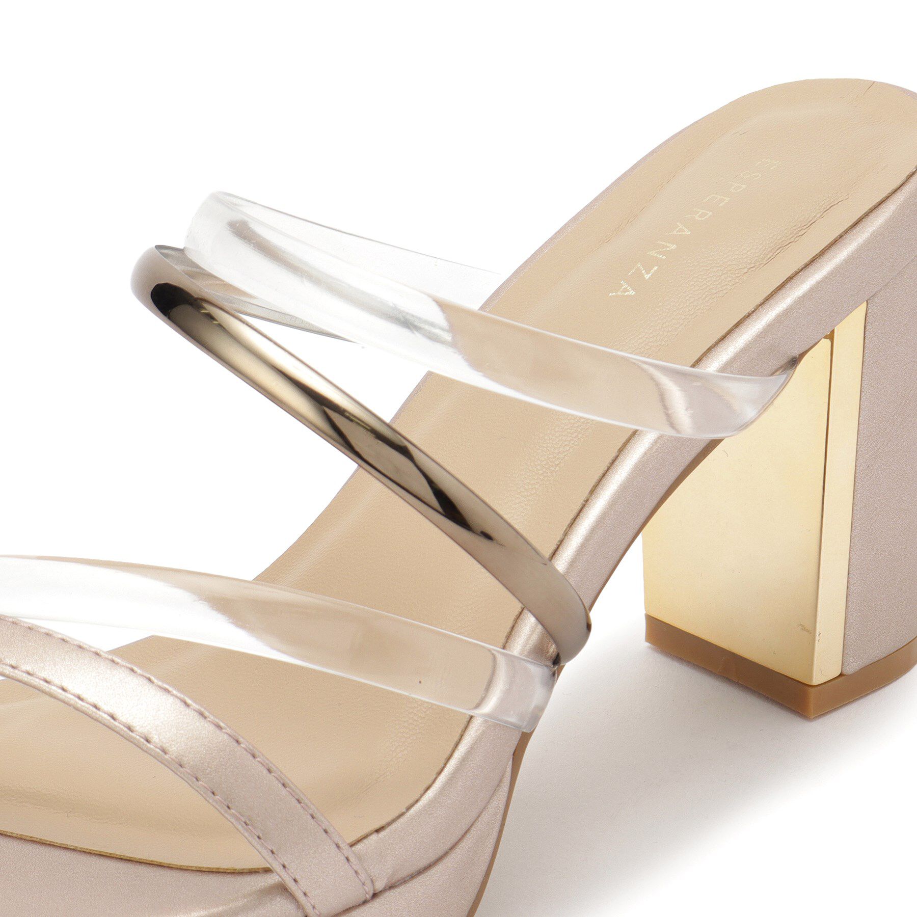 ESPERANZA「クリア&times;メタリックラインコンビヒールサンダル」|サンダル|